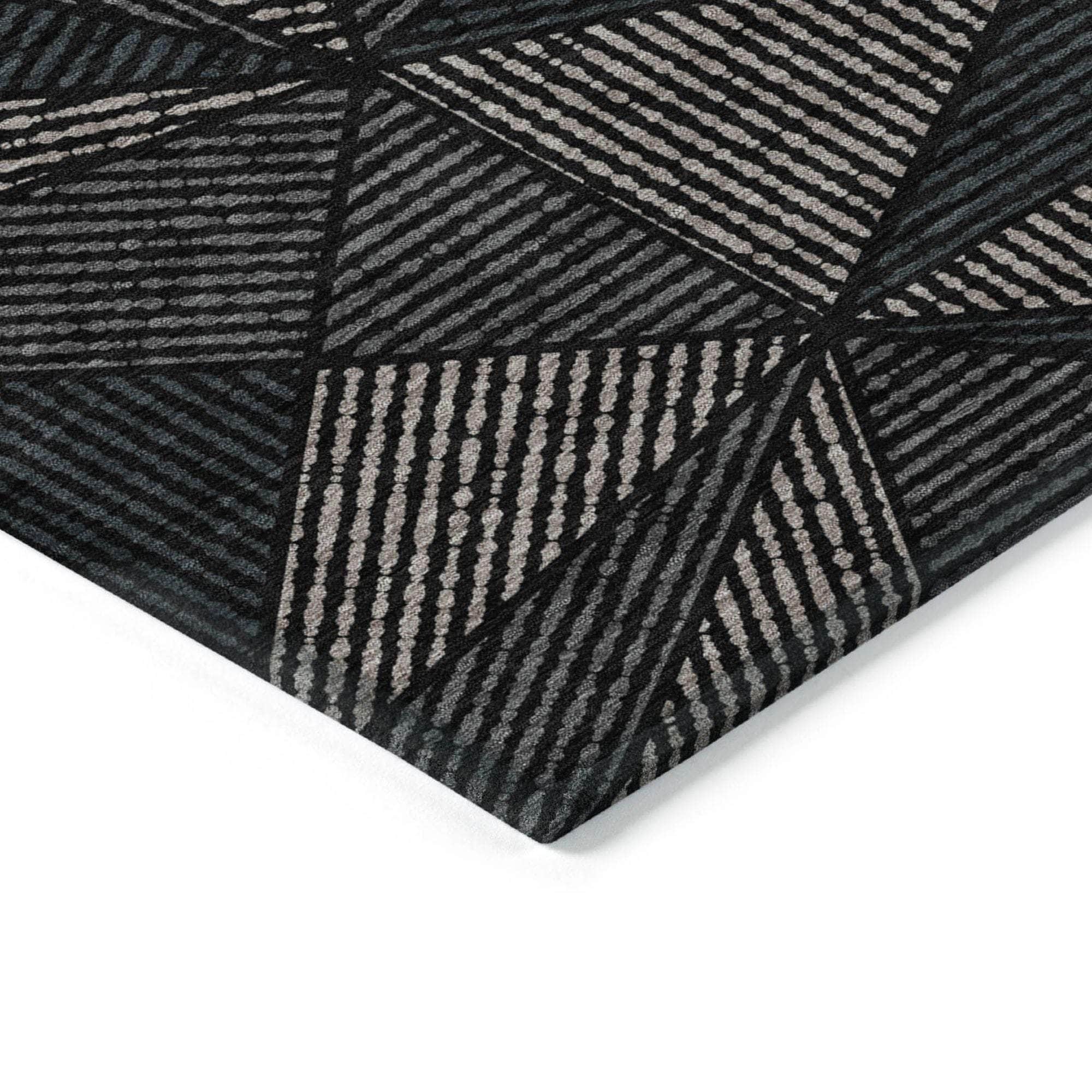 Machine Made ACN618 Black Rugs