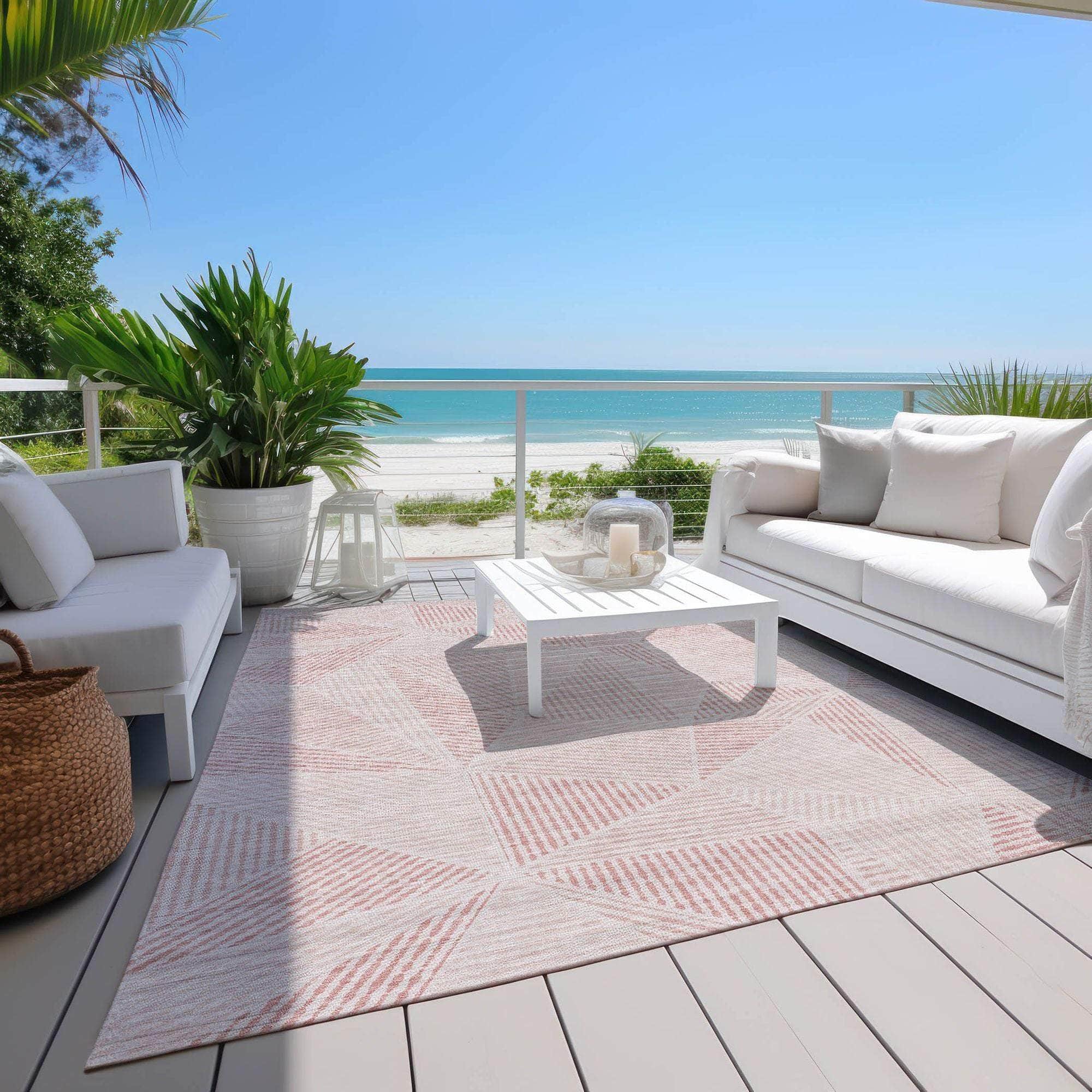 Machine Made ACN618 Blush Pink Rugs