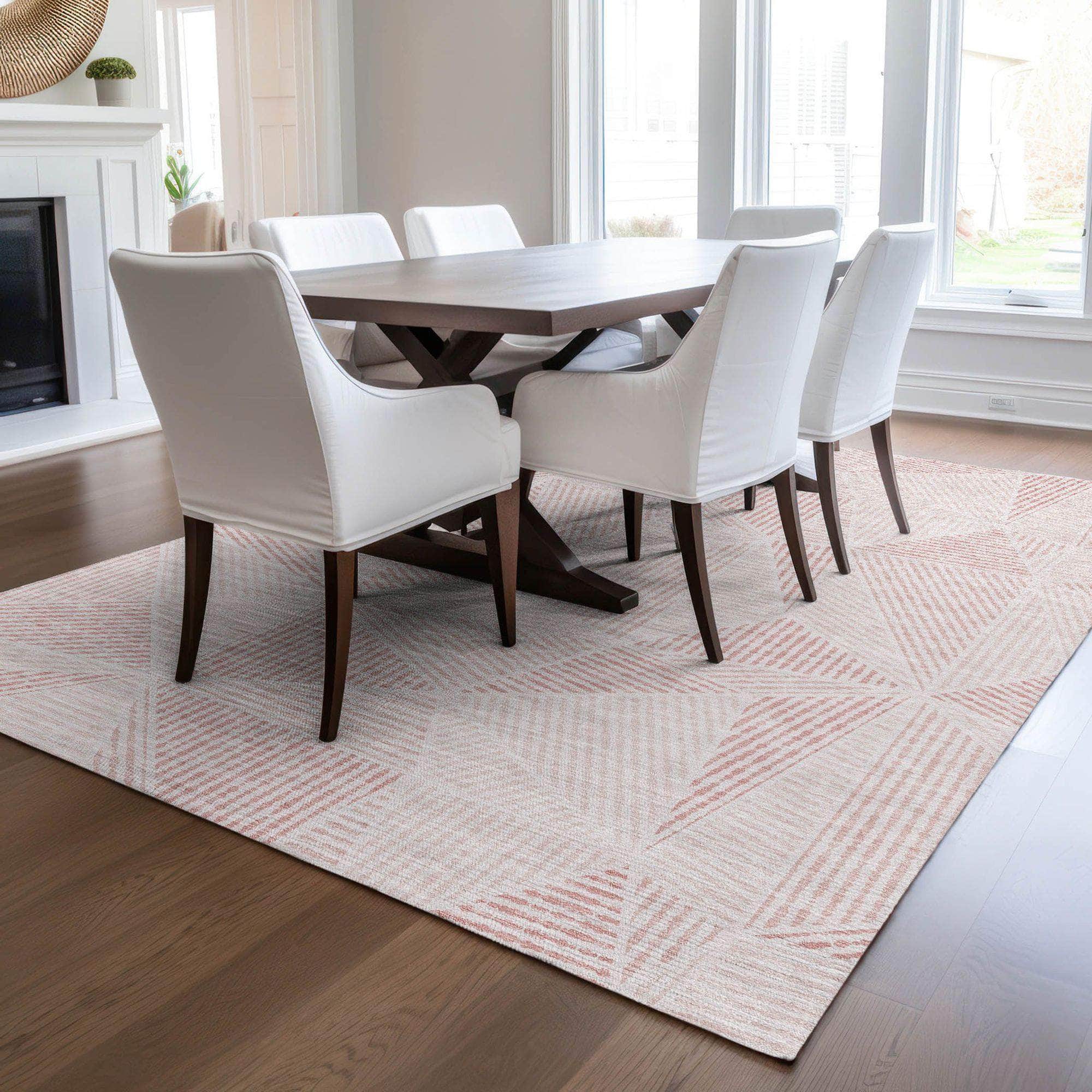 Machine Made ACN618 Blush Pink Rugs