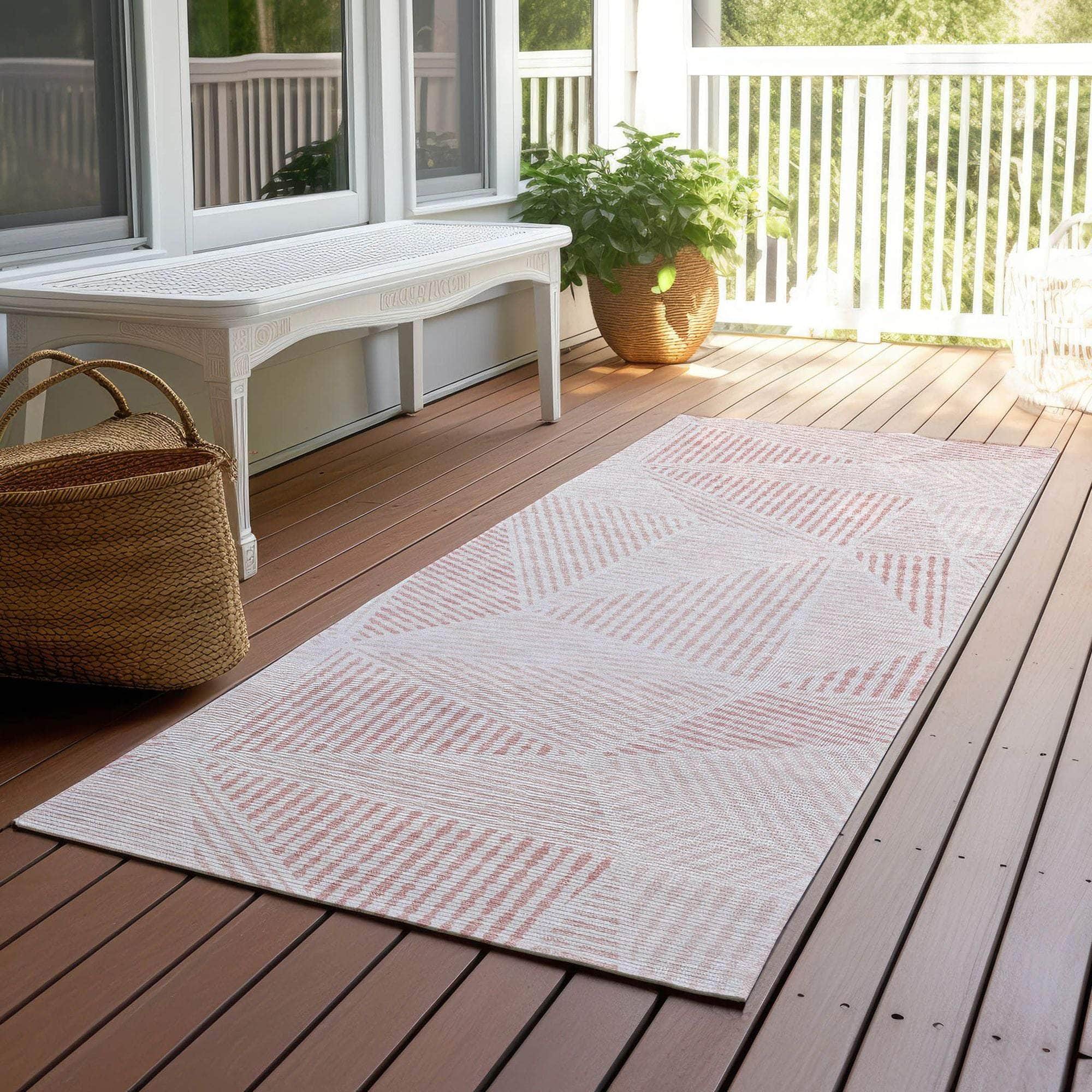 Machine Made ACN618 Blush Pink Rugs