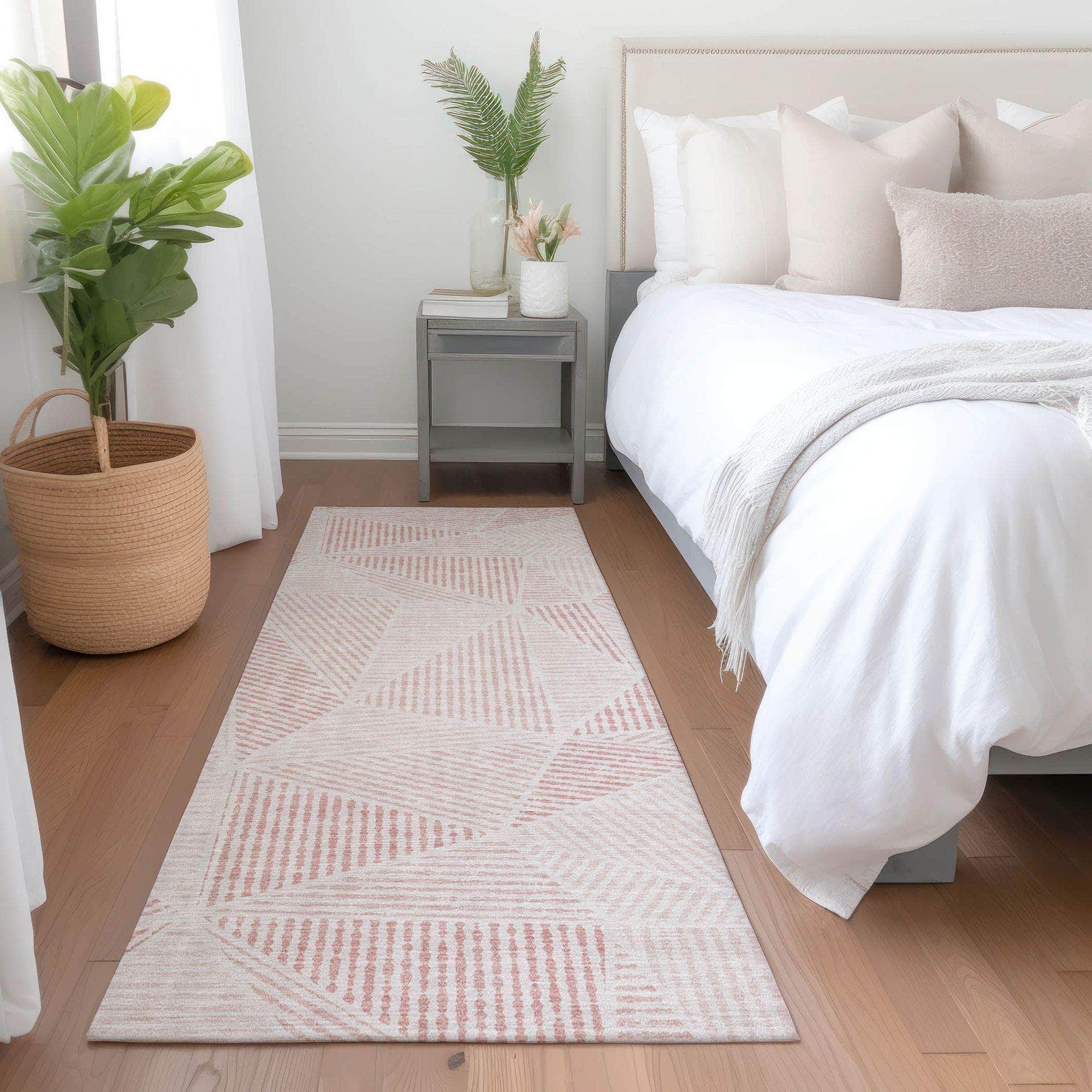 Machine Made ACN618 Blush Pink Rugs