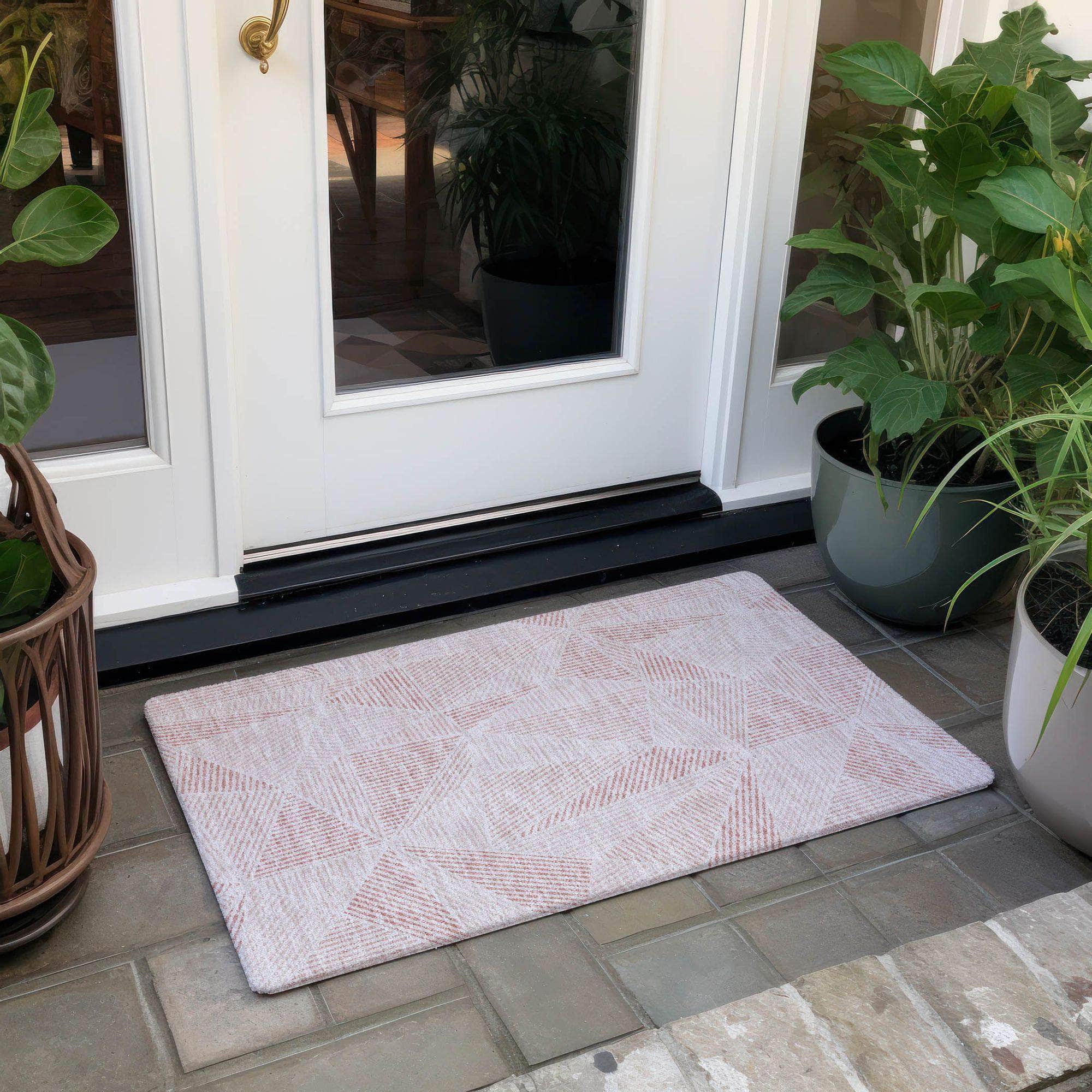 Machine Made ACN618 Blush Pink Rugs