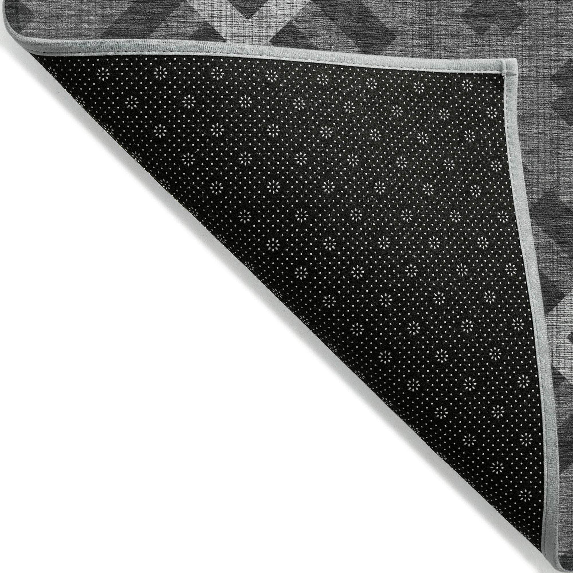 Machine Made ACN616 Charcoal Gray Rugs