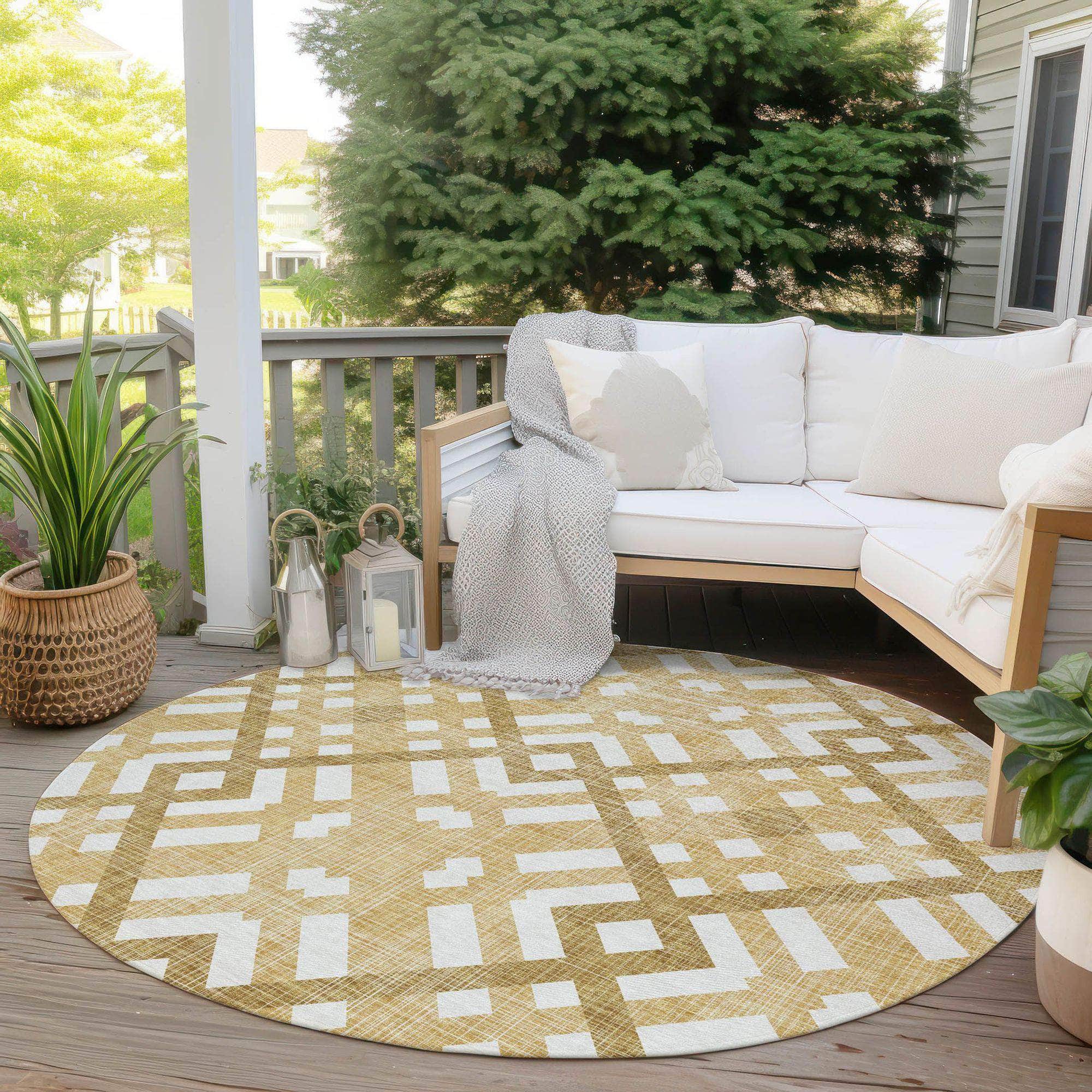Machine Made ACN616 Gold Rugs