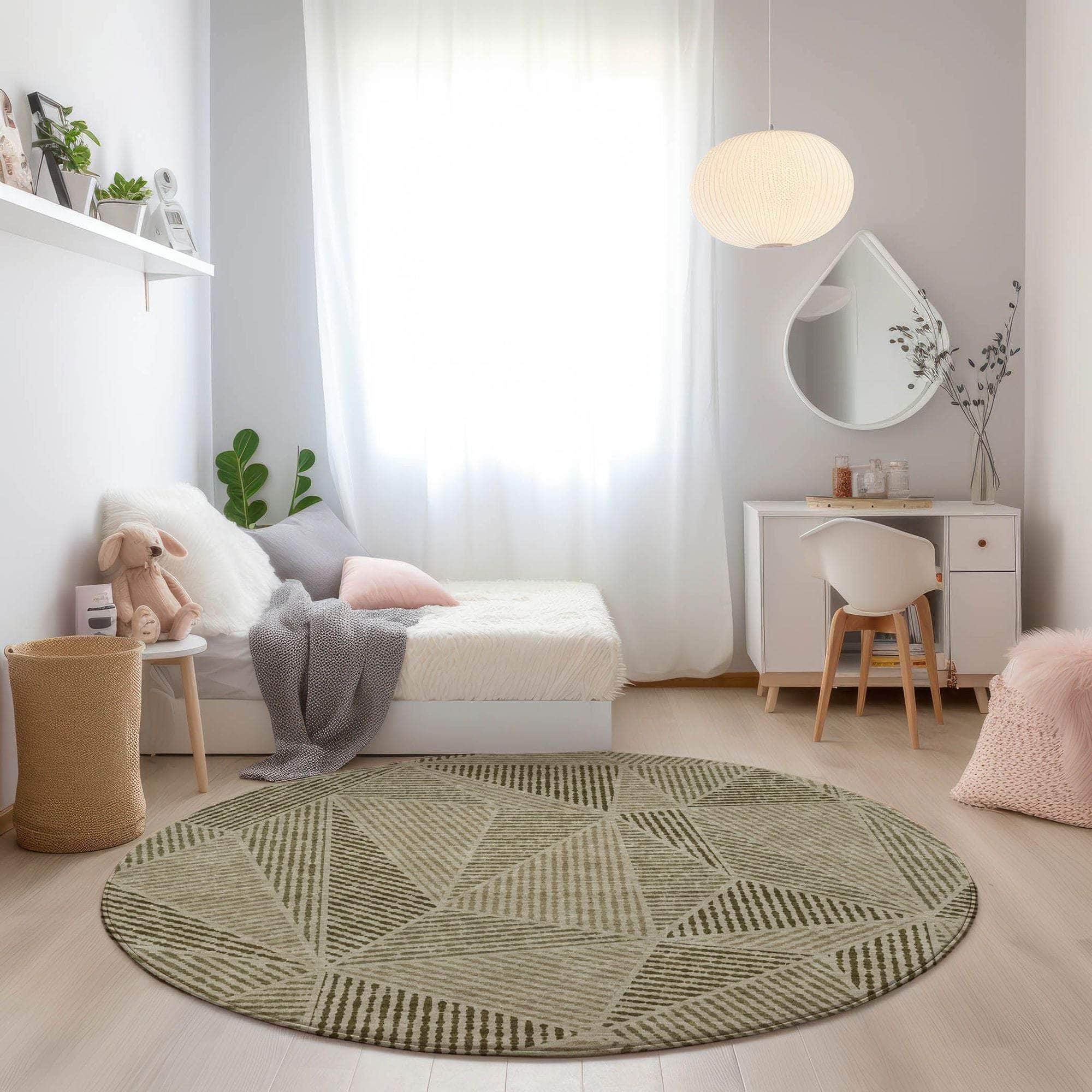 Machine Made ACN618 Khaki Brown Rugs