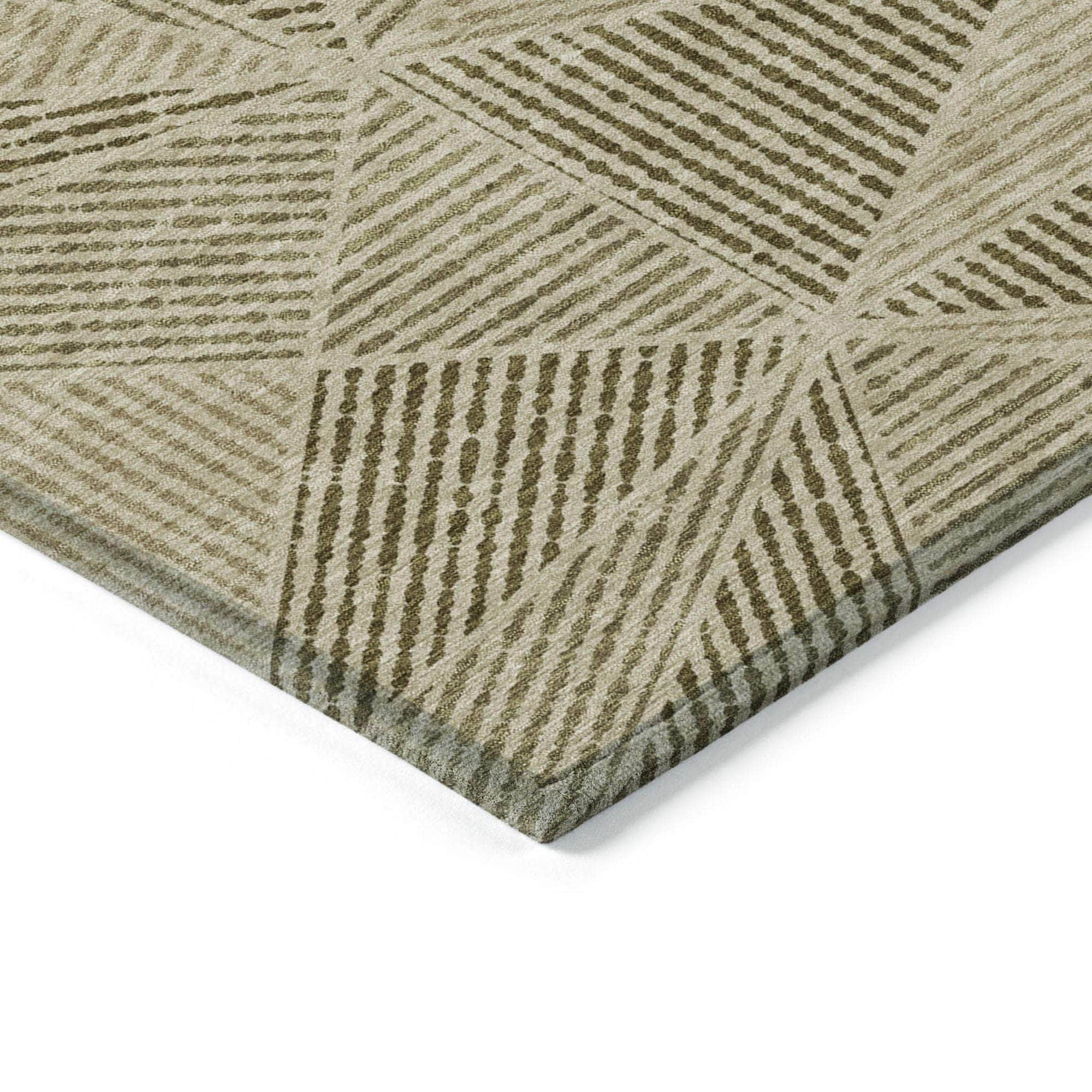 Machine Made ACN618 Khaki Brown Rugs