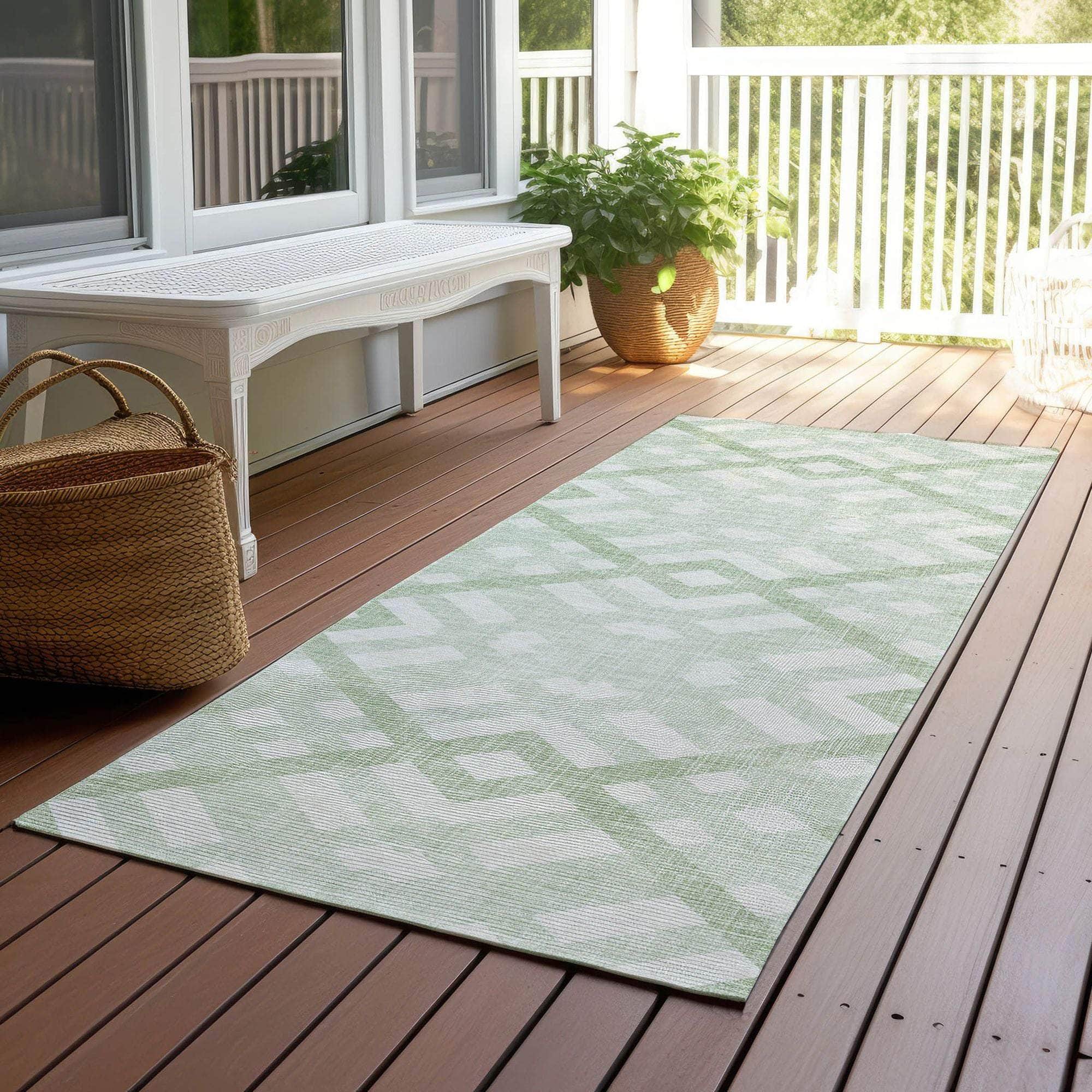 Machine Made ACN616 Mint Green Rugs