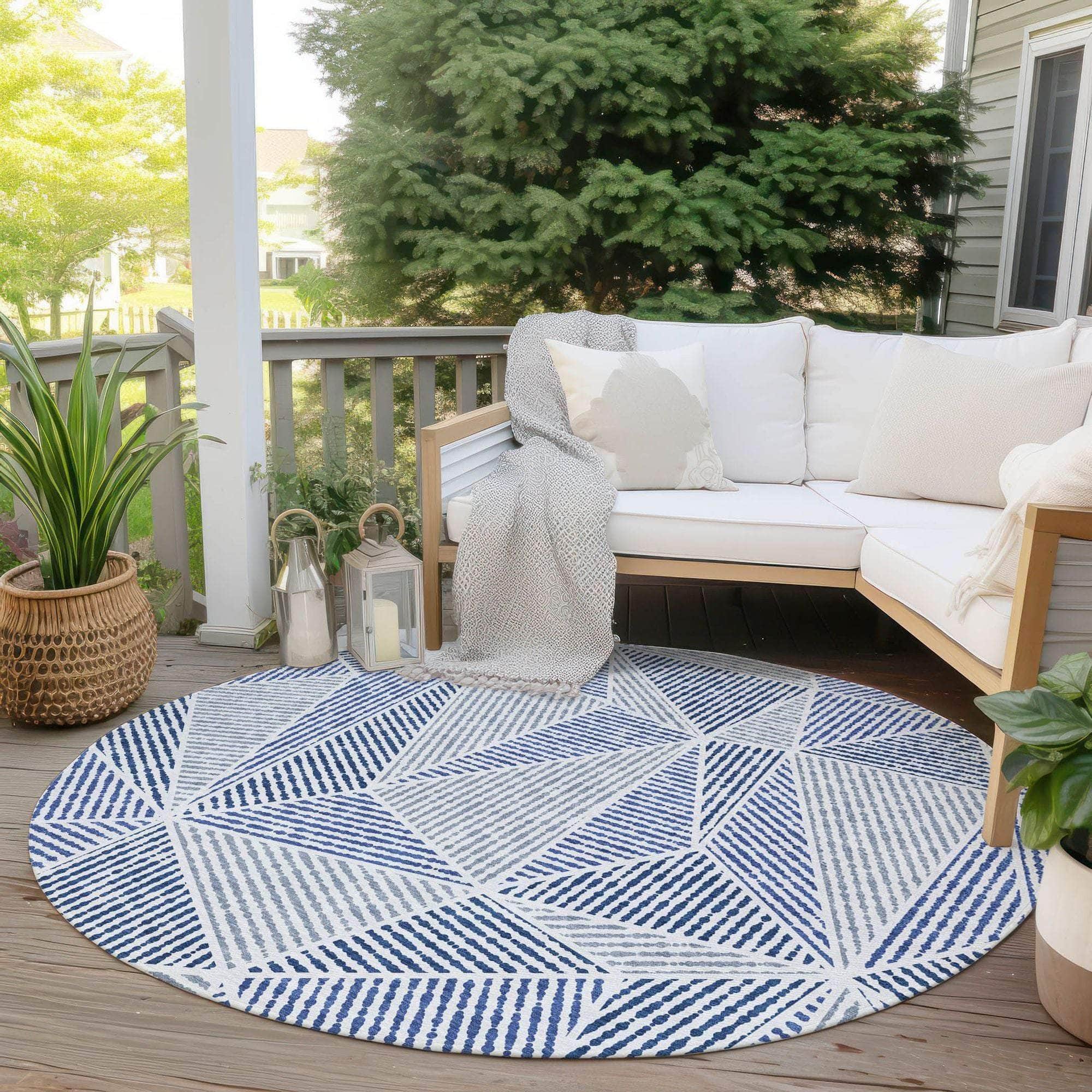 Machine Made ACN618 Navy Blue Rugs