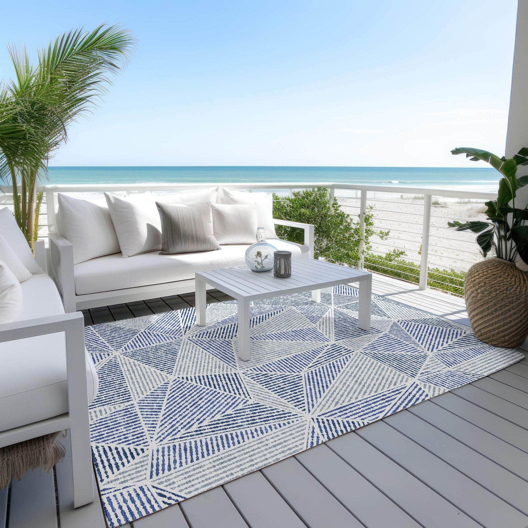 Machine Made ACN618 Navy Blue Rugs