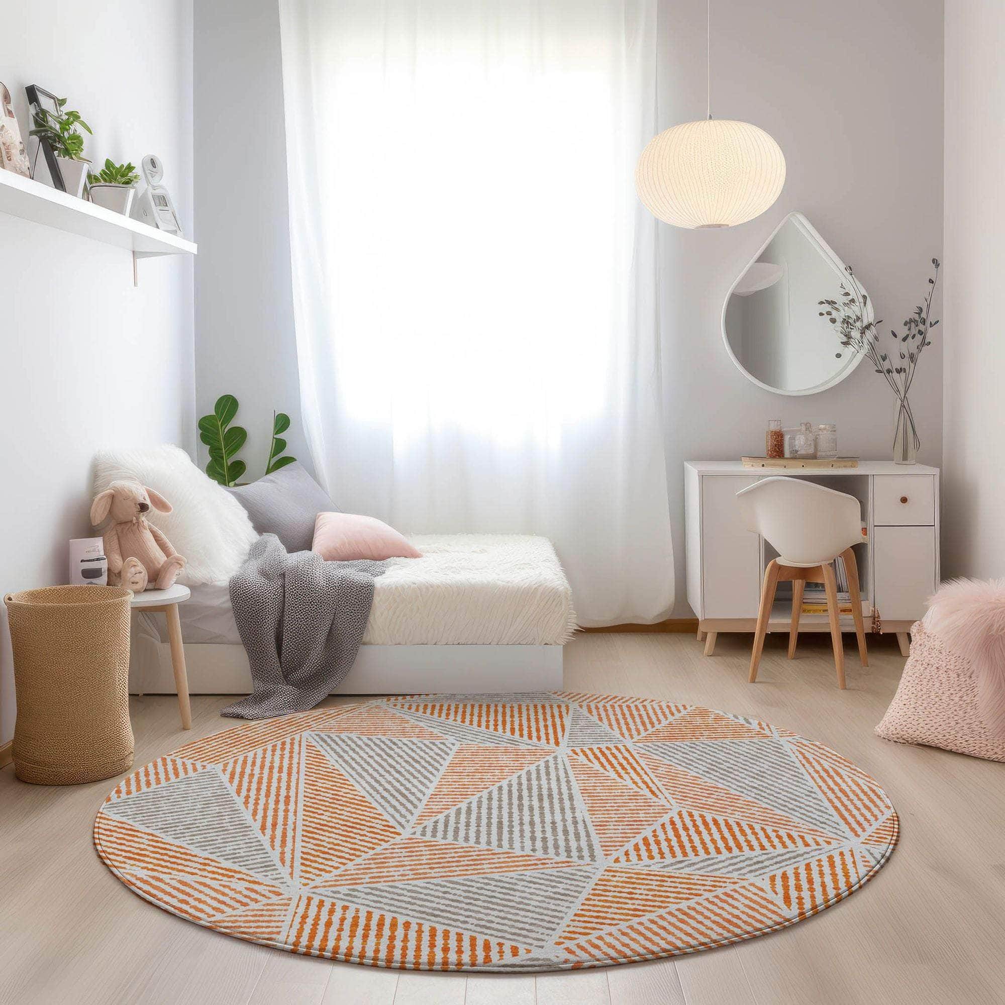 Machine Made ACN618 Orange Rugs