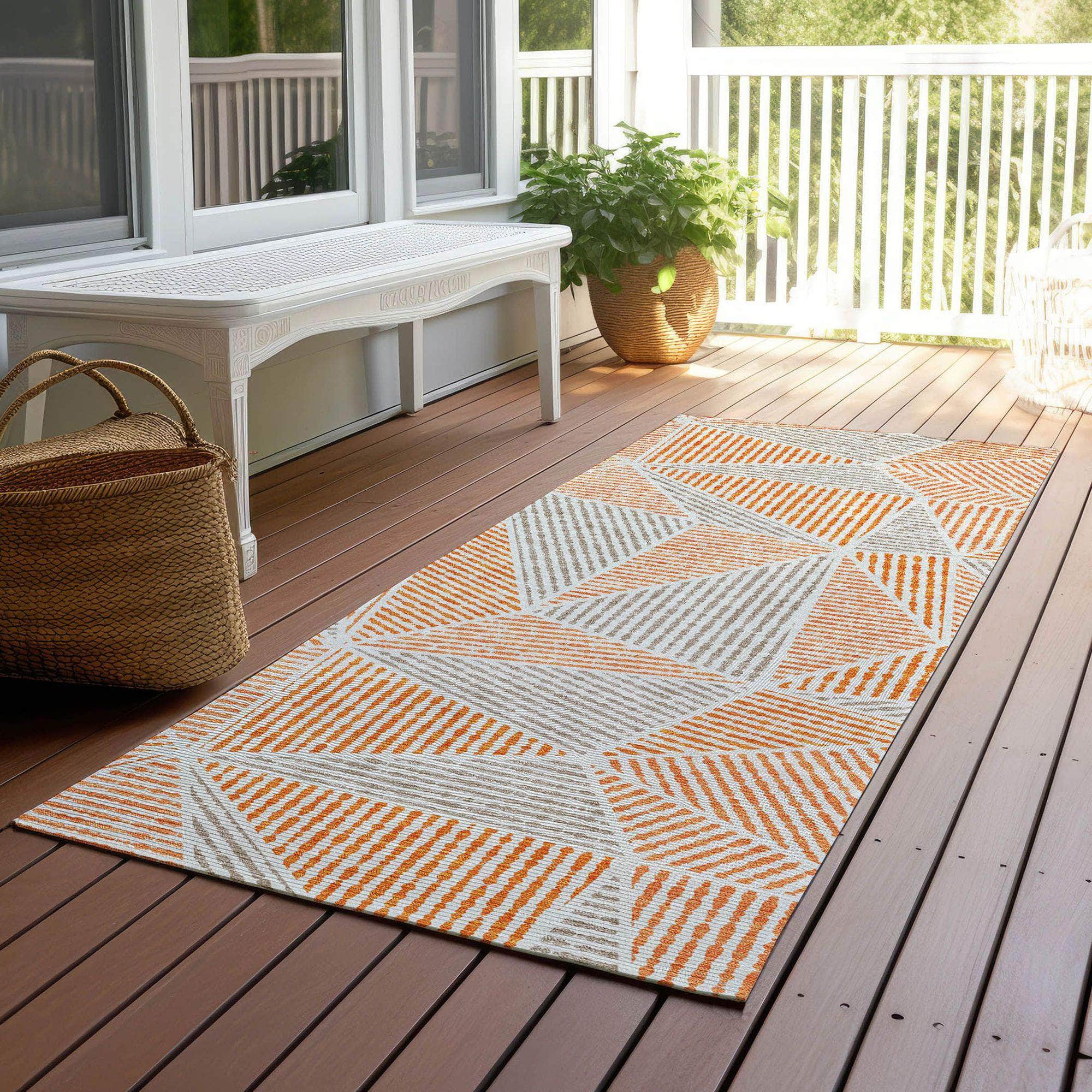 Machine Made ACN618 Orange Rugs