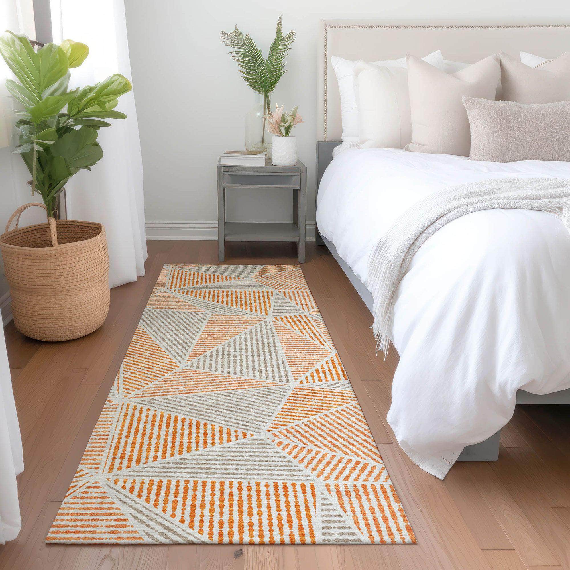 Machine Made ACN618 Orange Rugs