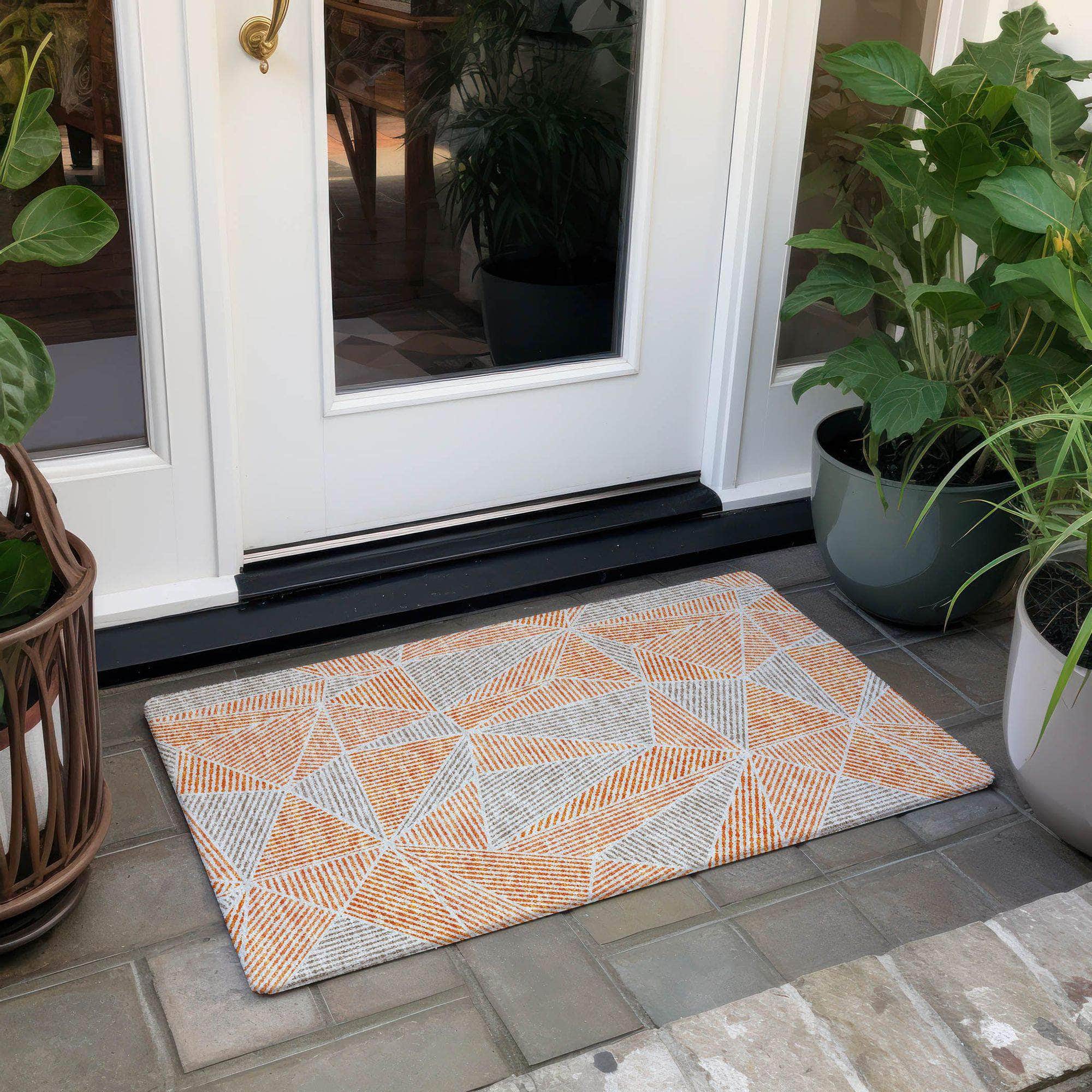 Machine Made ACN618 Orange Rugs