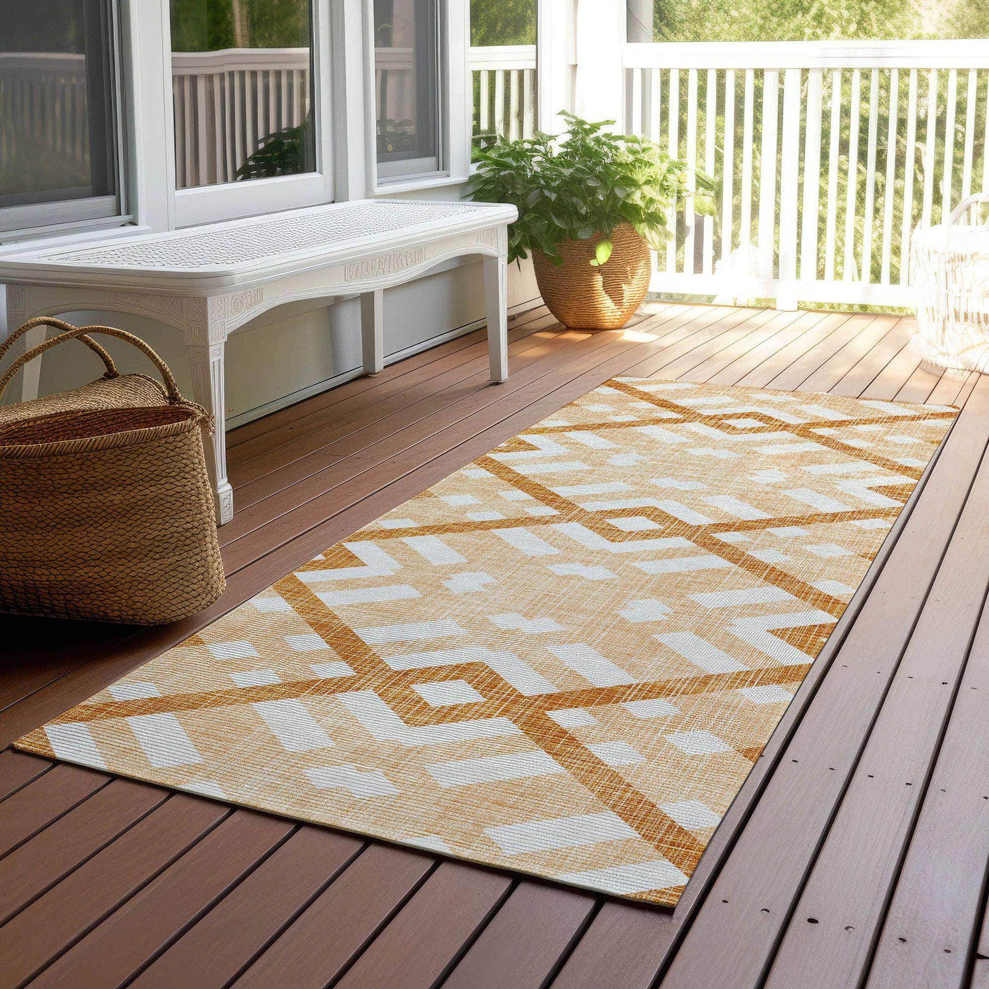 Machine Made ACN616 Peach Orange Rugs