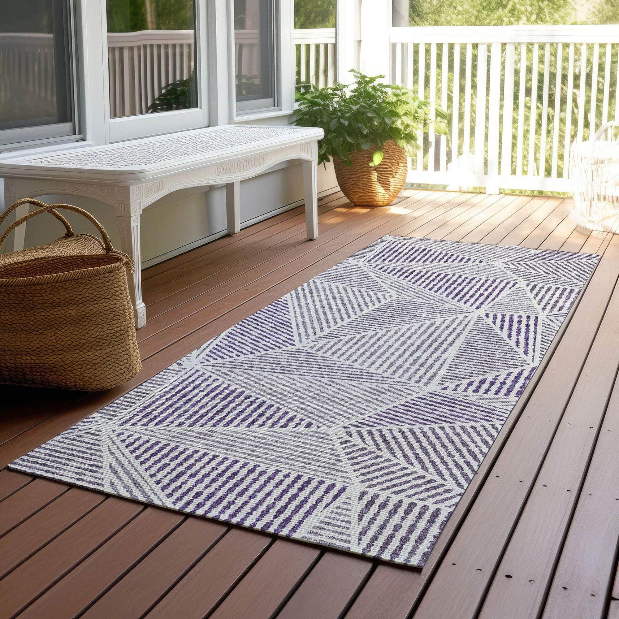 Machine Made ACN618 Purple Rugs