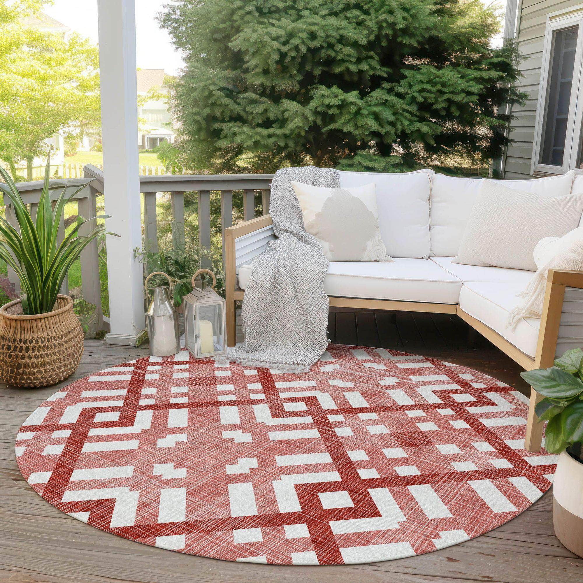 Machine Made ACN616 Red Rugs