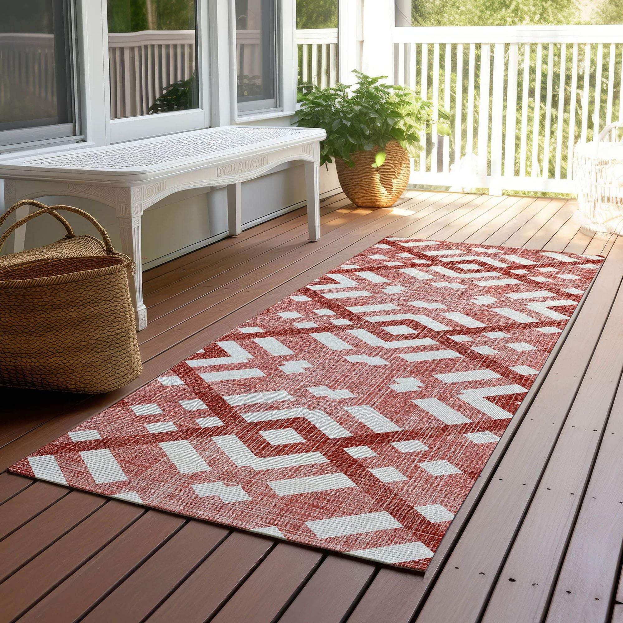 Machine Made ACN616 Red Rugs