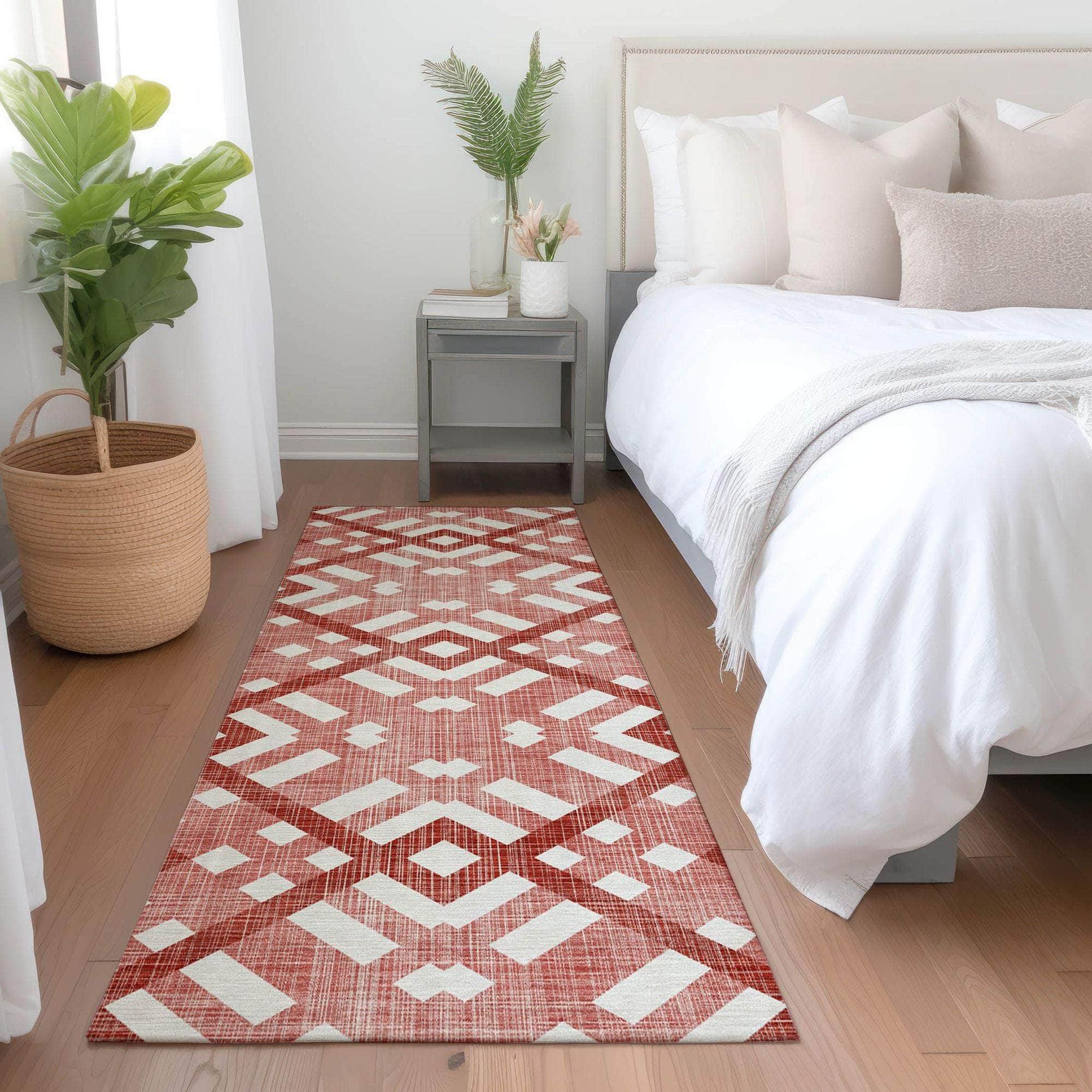 Machine Made ACN616 Red Rugs