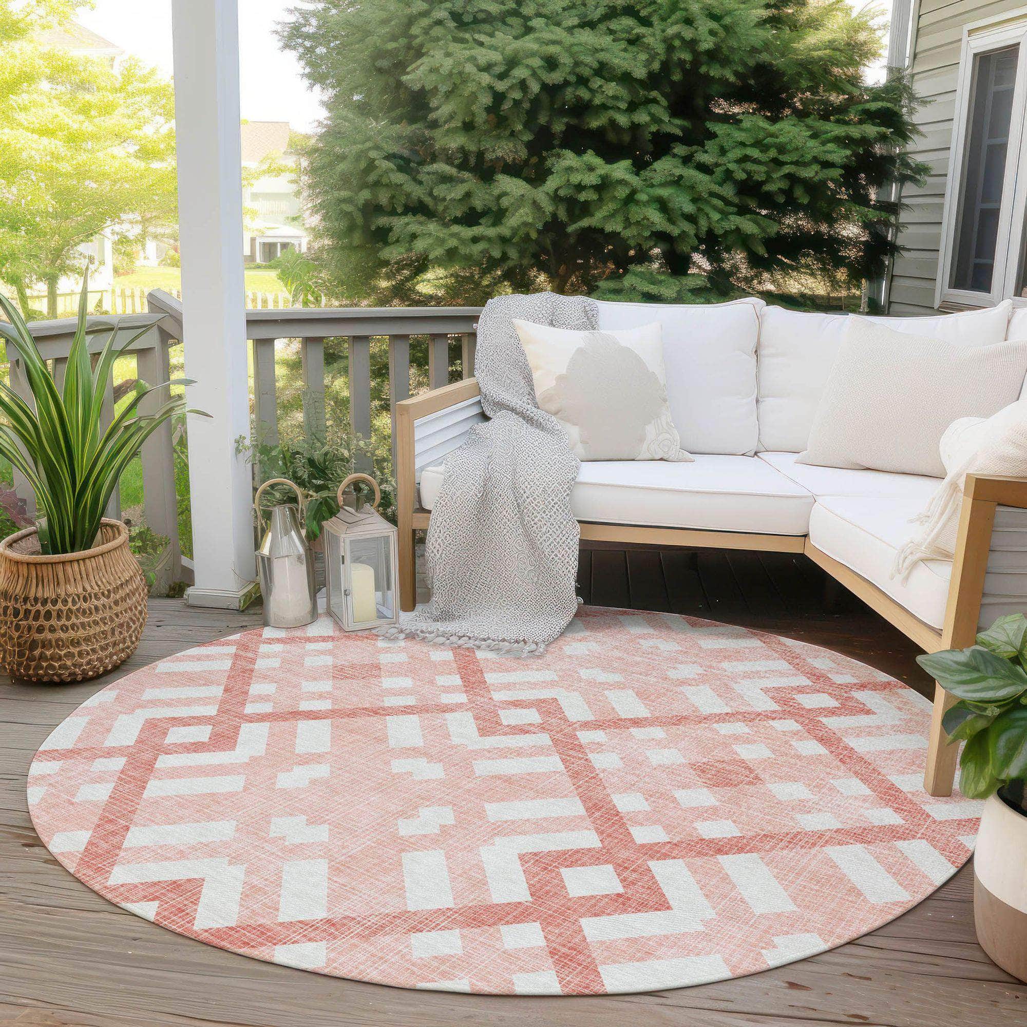 Machine Made ACN616 Salmon Orange Rugs