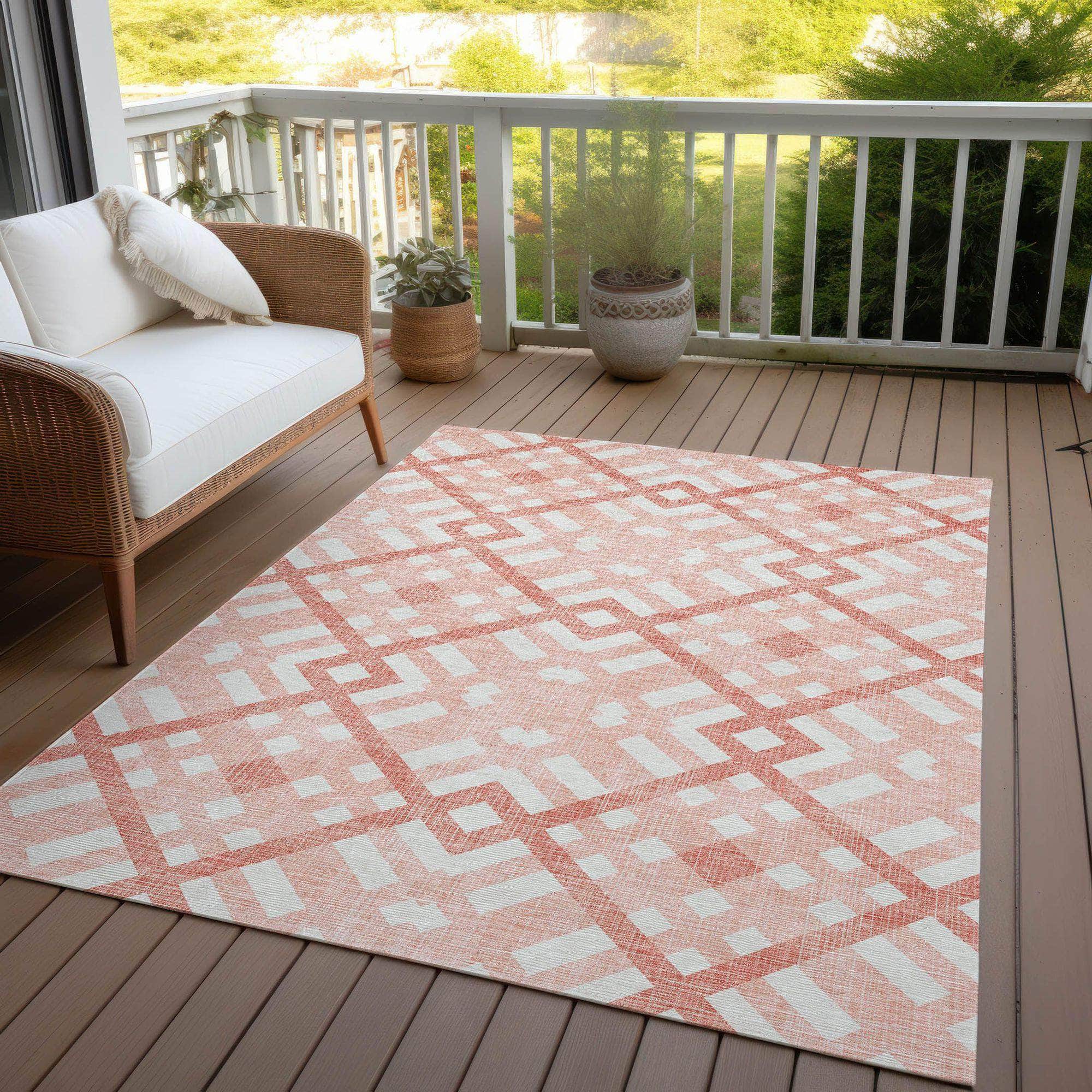 Machine Made ACN616 Salmon Orange Rugs