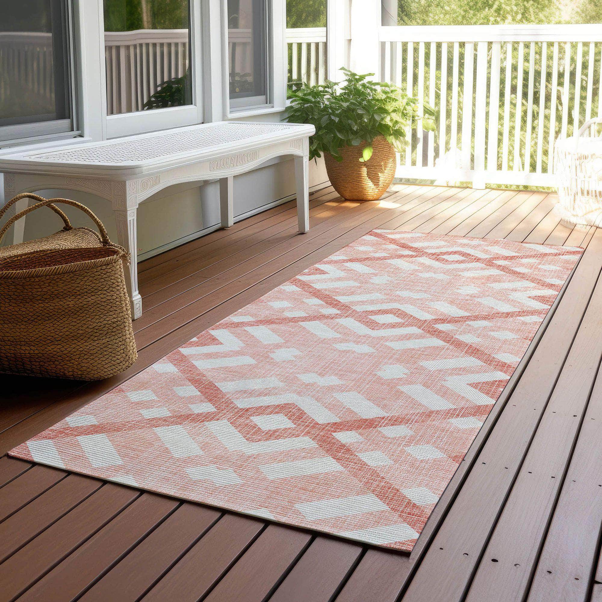 Machine Made ACN616 Salmon Orange Rugs