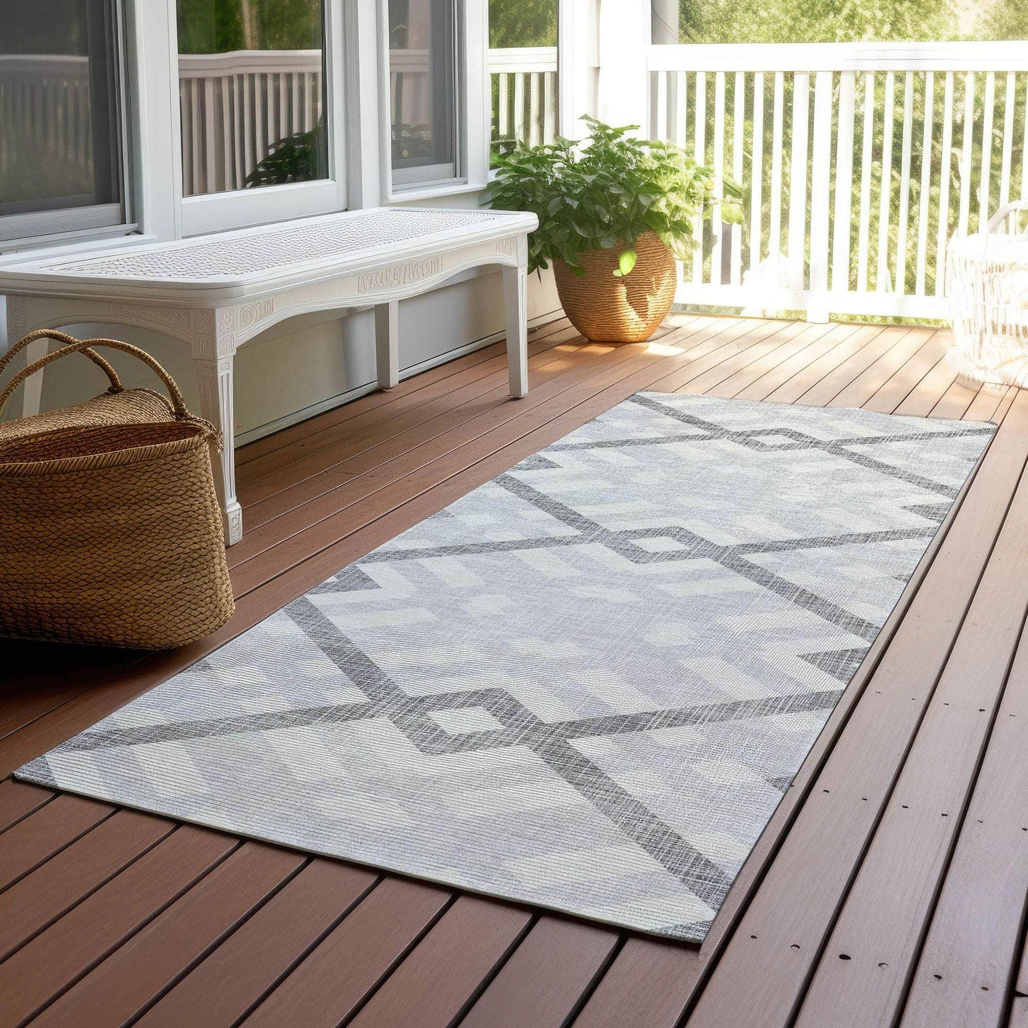 Machine Made ACN616 Silver Gray Rugs