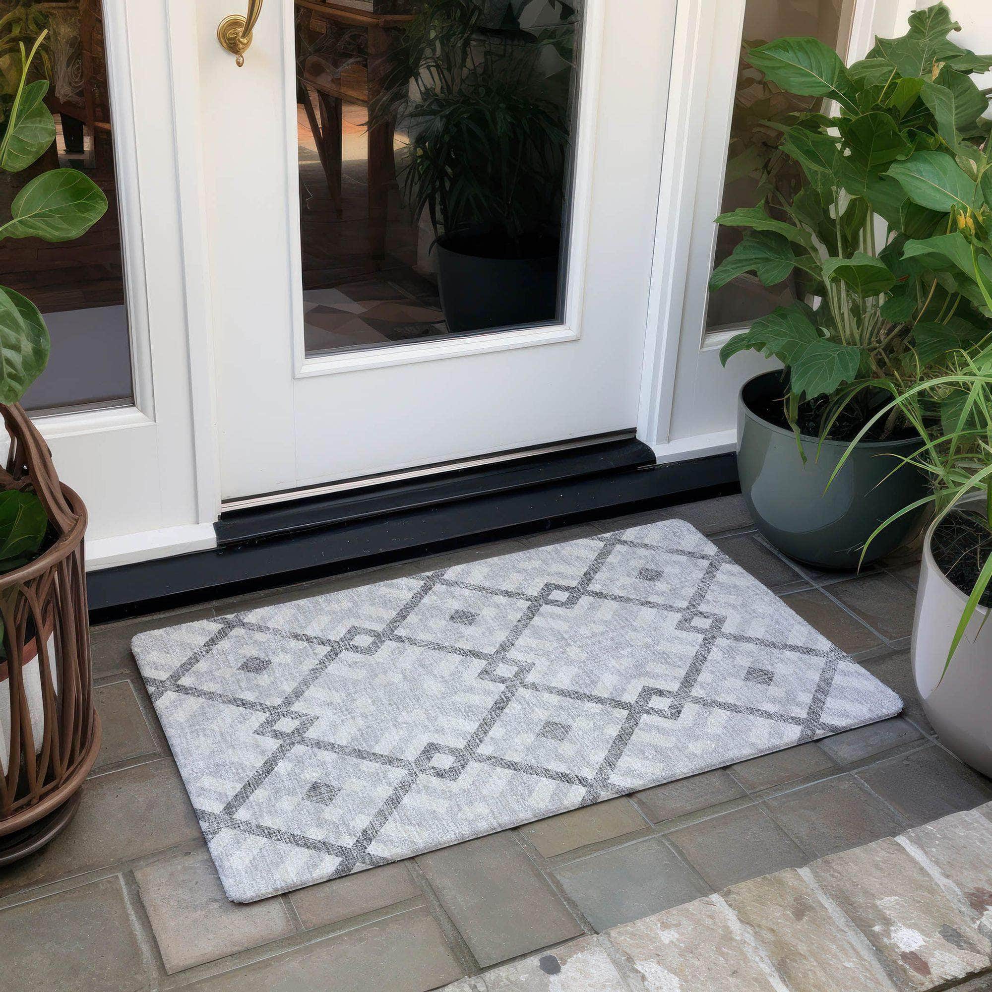 Machine Made ACN616 Silver Gray Rugs