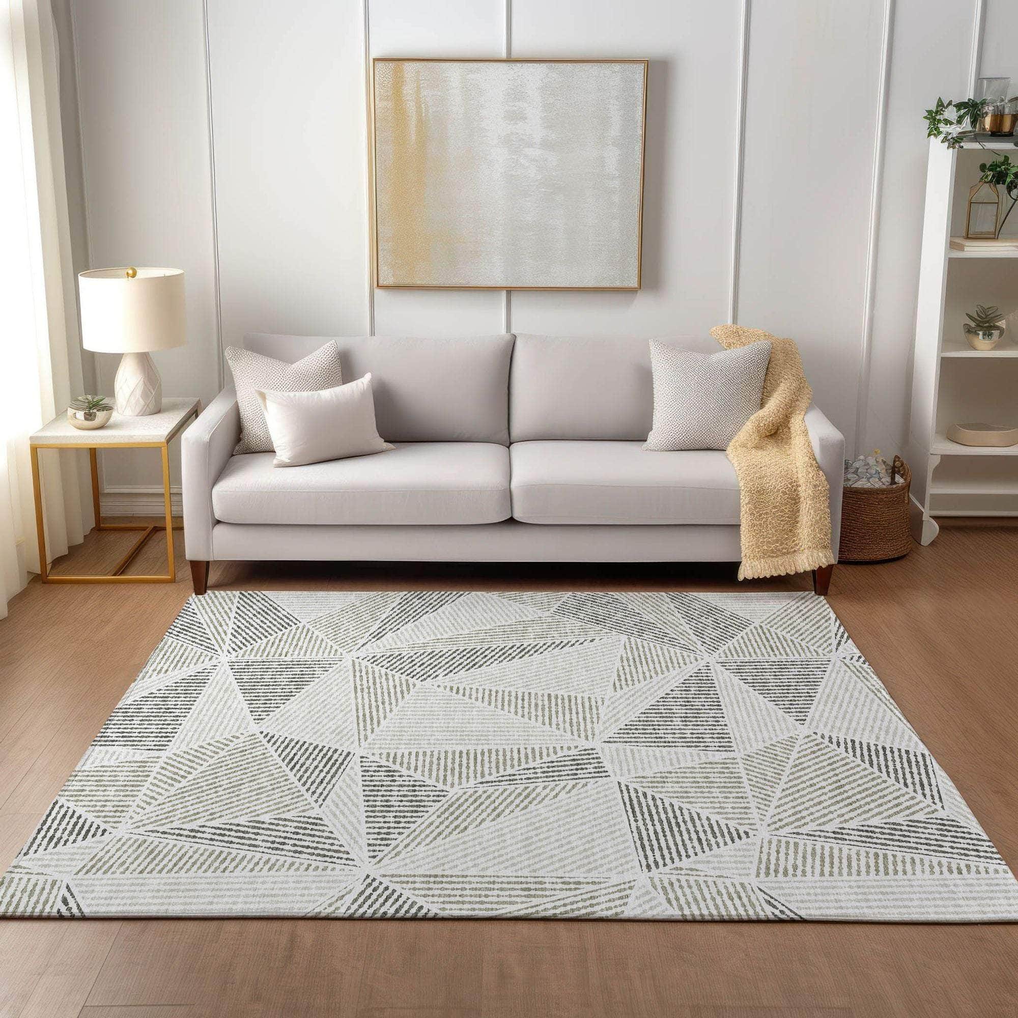 Machine Made ACN618 Taupe Brown Rugs