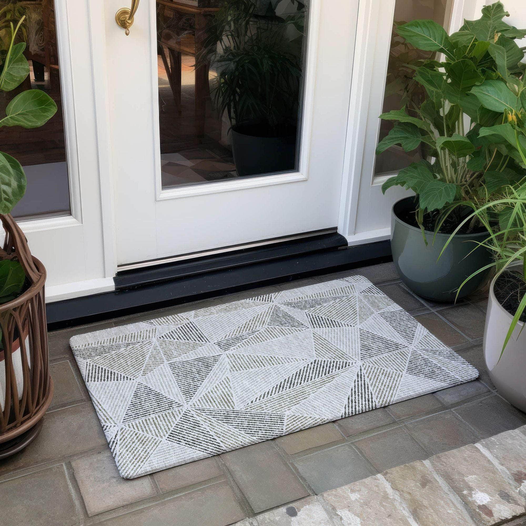 Machine Made ACN618 Taupe Brown Rugs