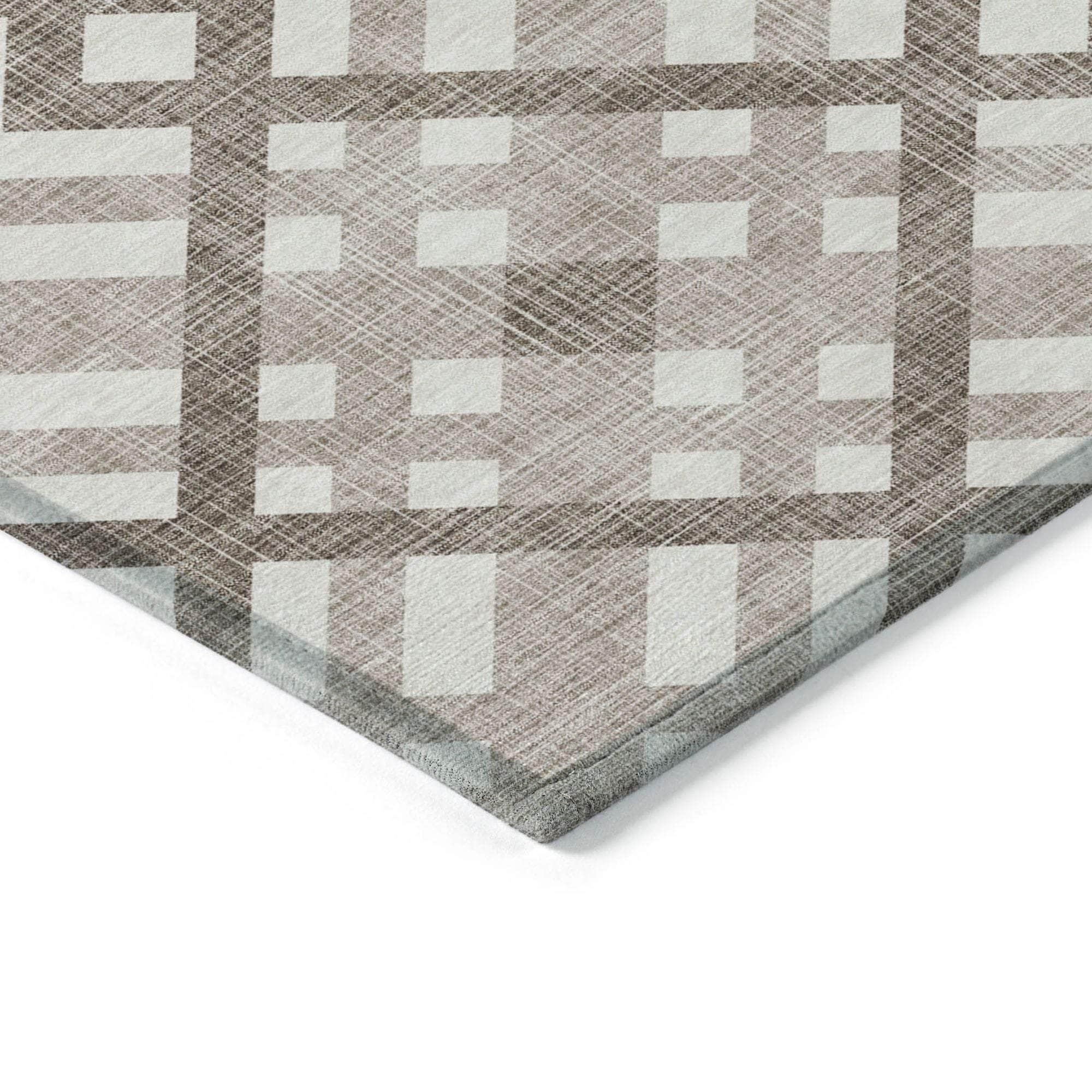 Machine Made ACN616 Taupe Brown Rugs