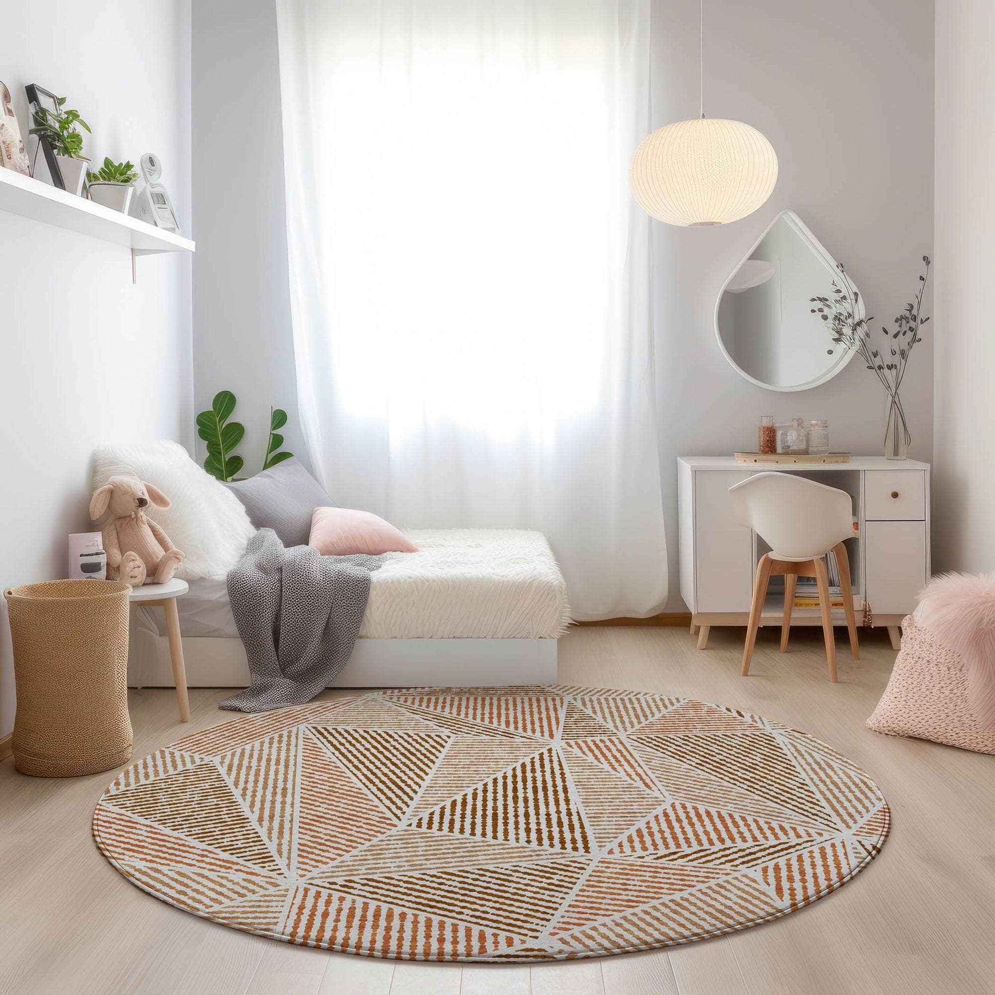 Machine Made ACN618 Terracotta Orange Rugs