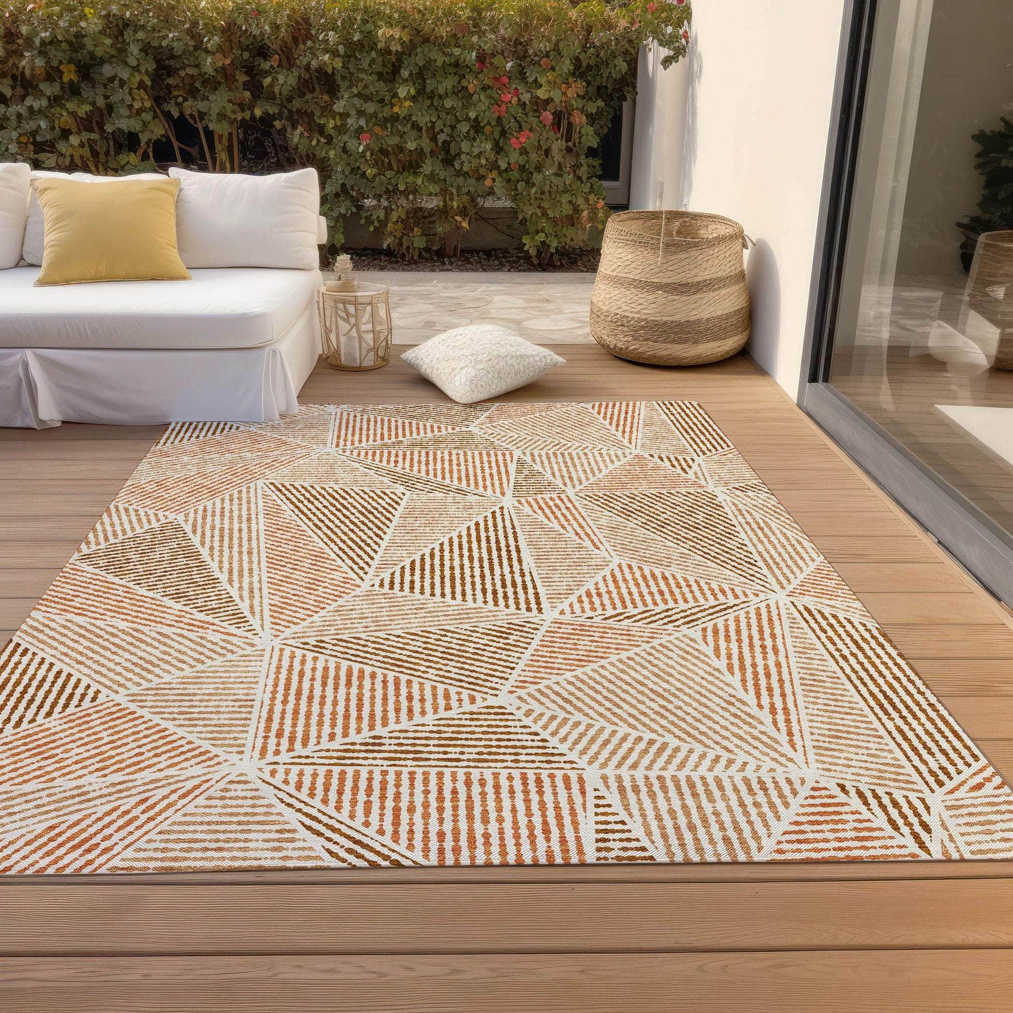 Machine Made ACN618 Terracotta Orange Rugs