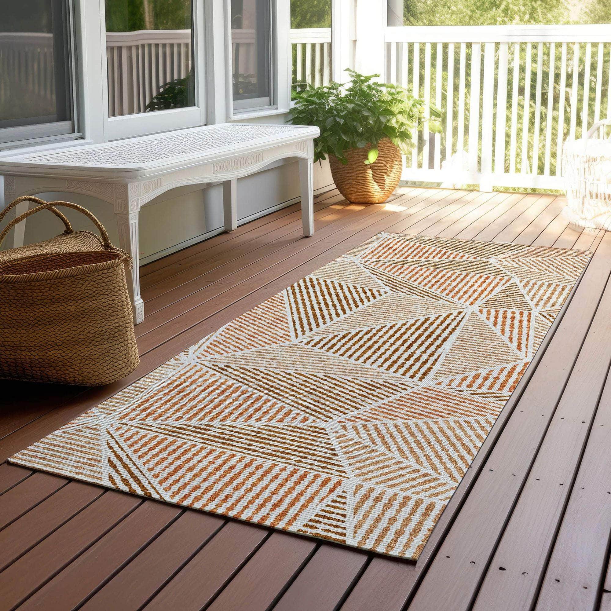 Machine Made ACN618 Terracotta Orange Rugs
