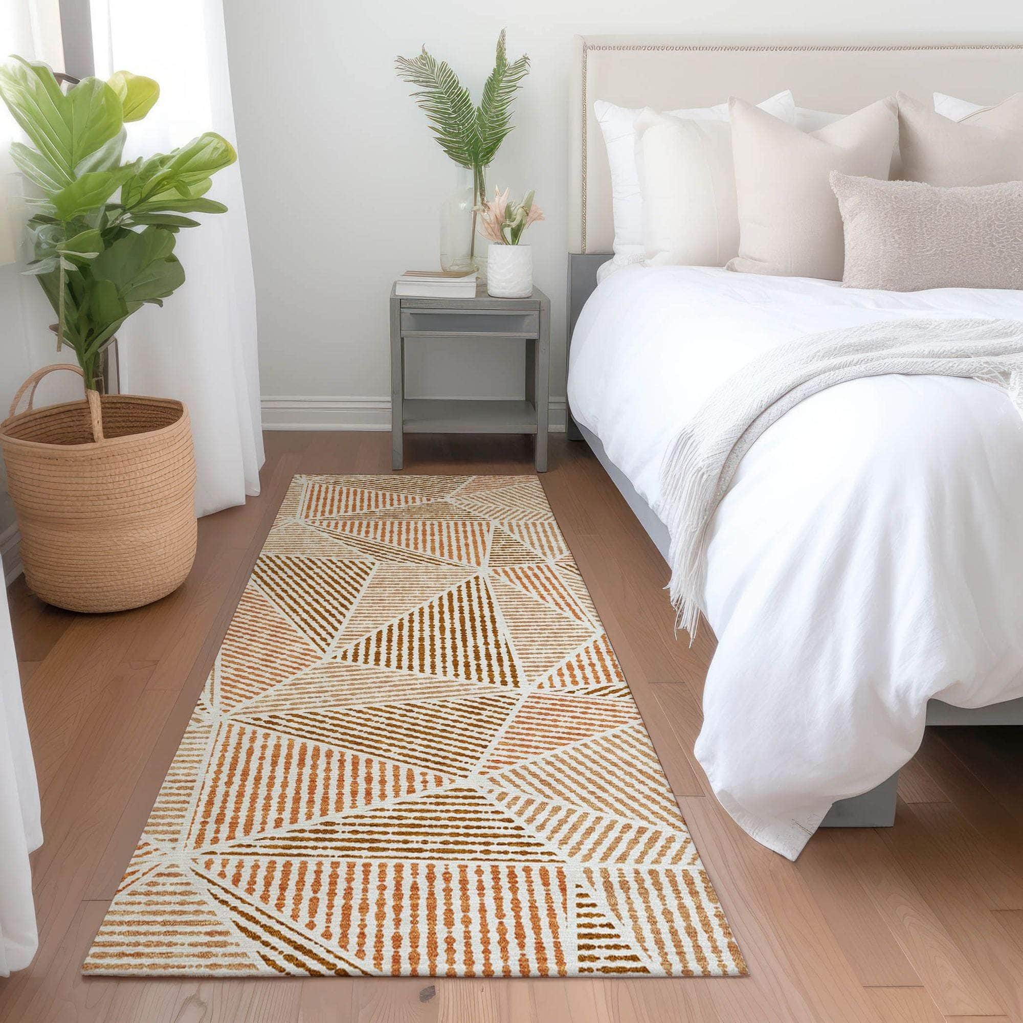 Machine Made ACN618 Terracotta Orange Rugs