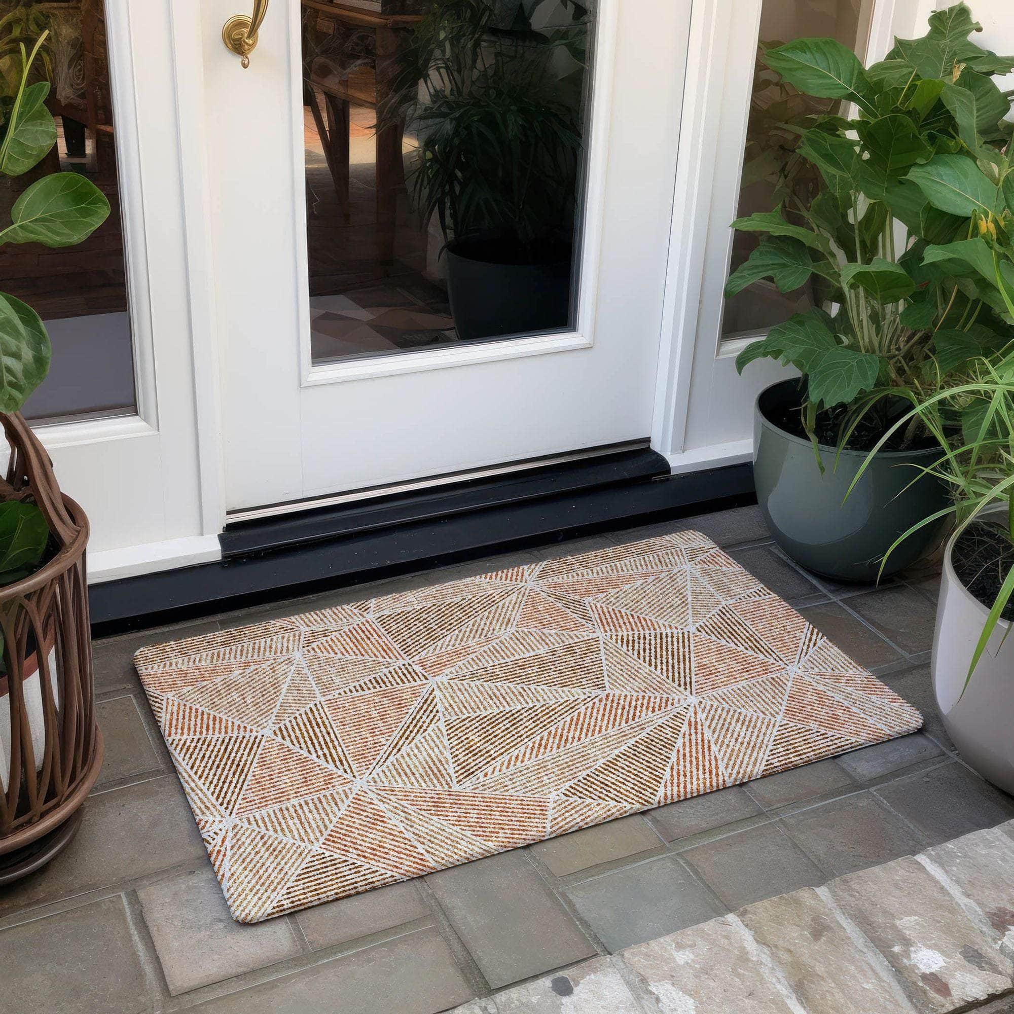 Machine Made ACN618 Terracotta Orange Rugs