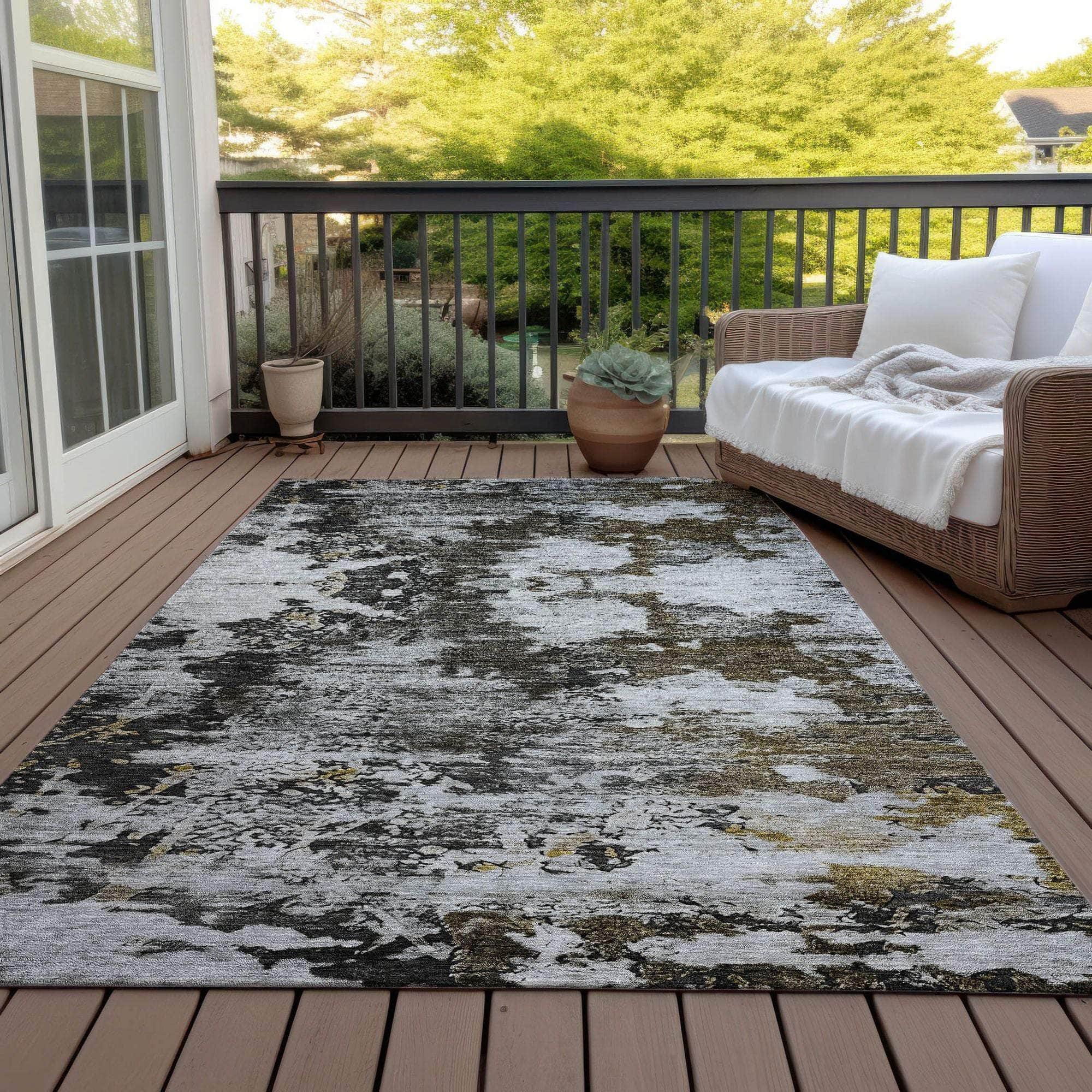 Machine Made ACN638 Taupe Brown Rugs