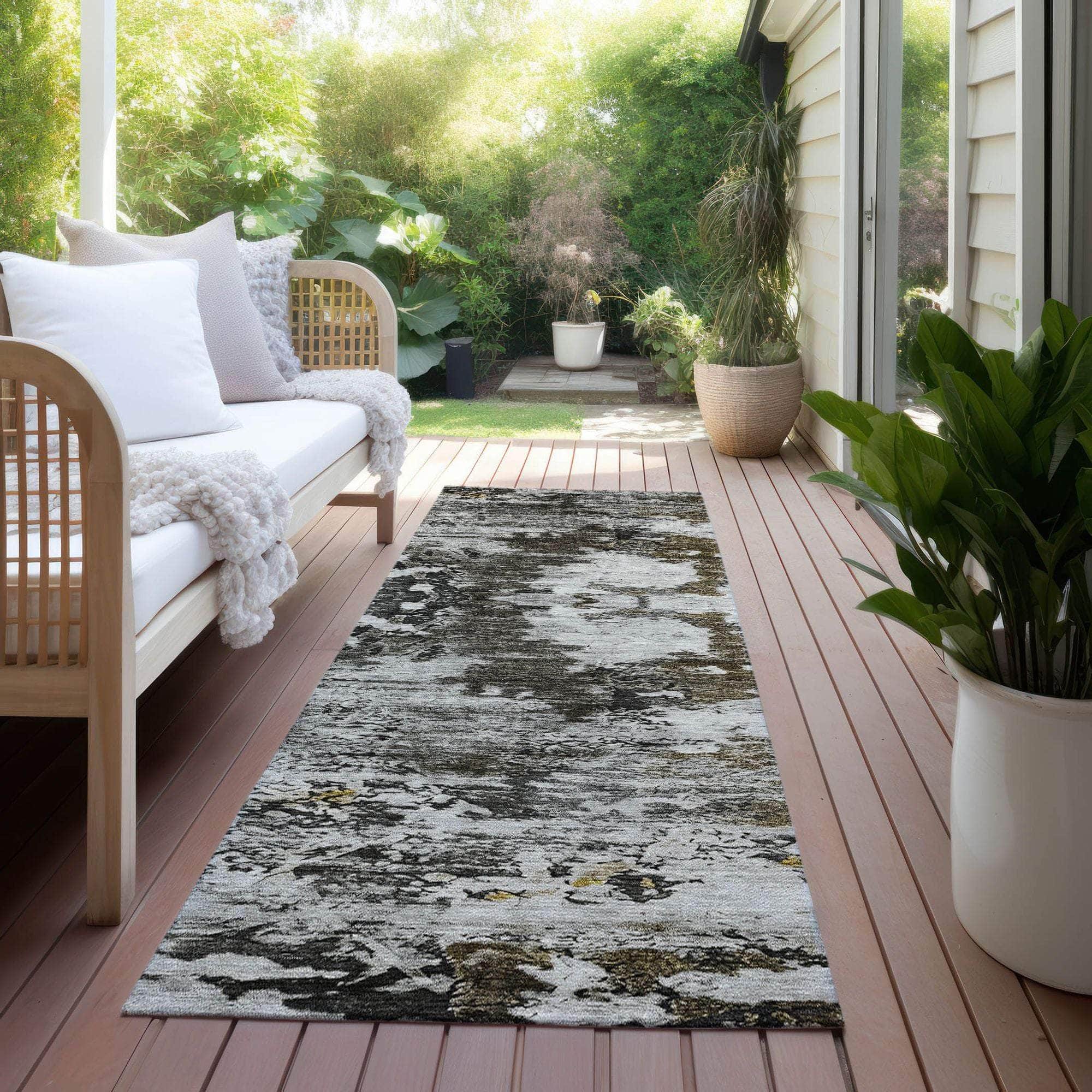 Machine Made ACN638 Taupe Brown Rugs