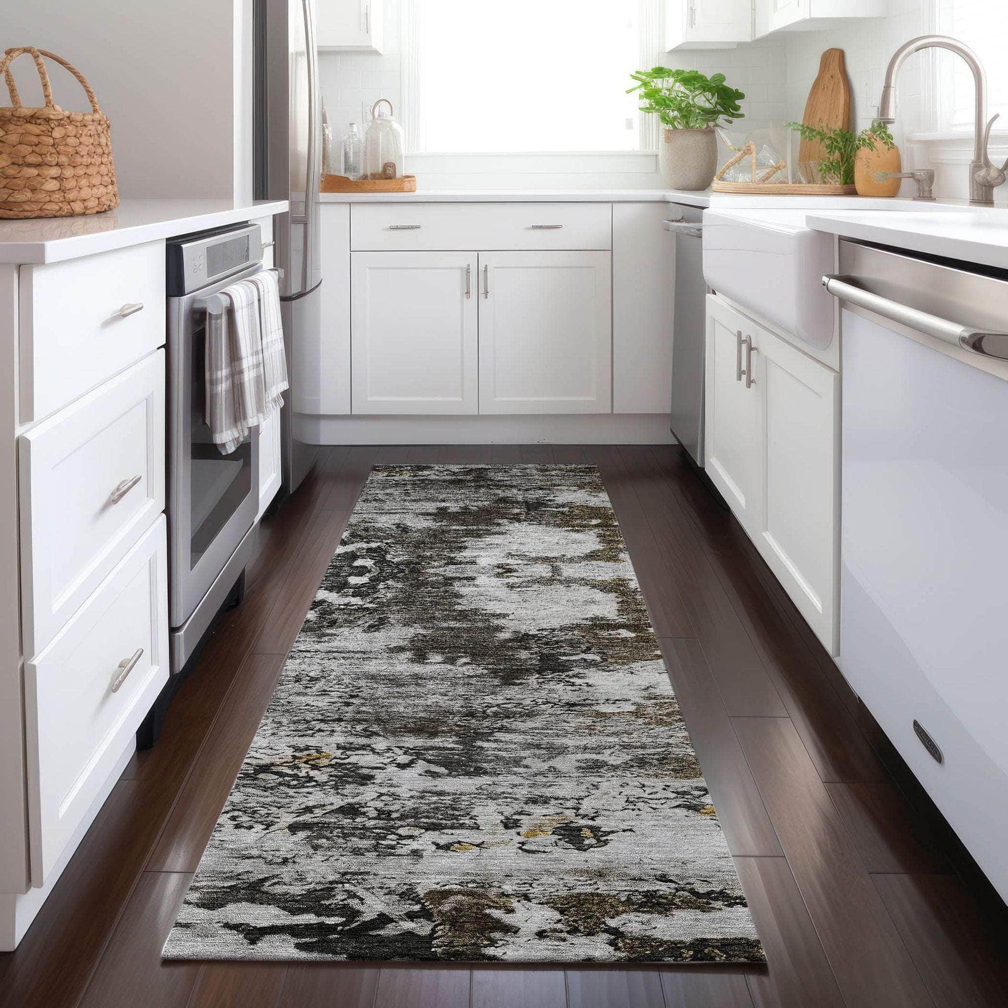 Machine Made ACN638 Taupe Brown Rugs