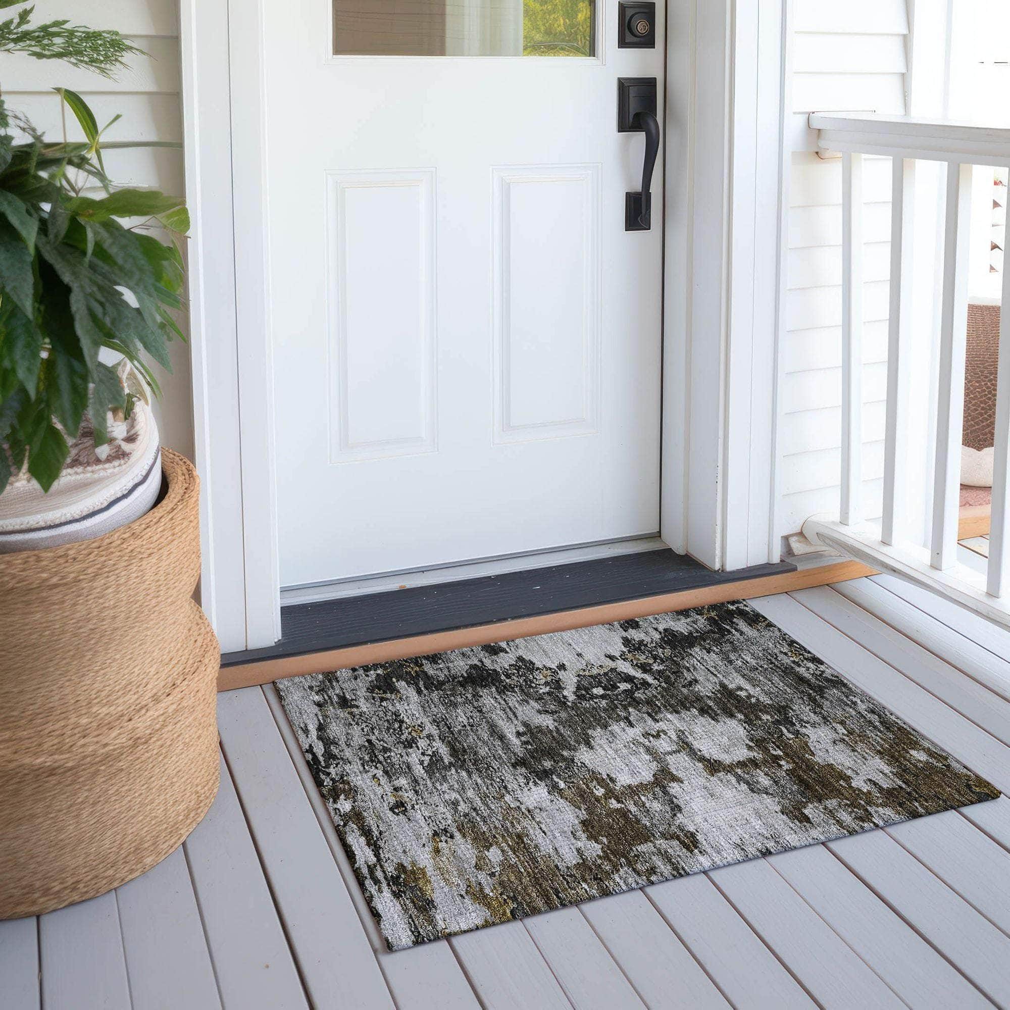 Machine Made ACN638 Taupe Brown Rugs