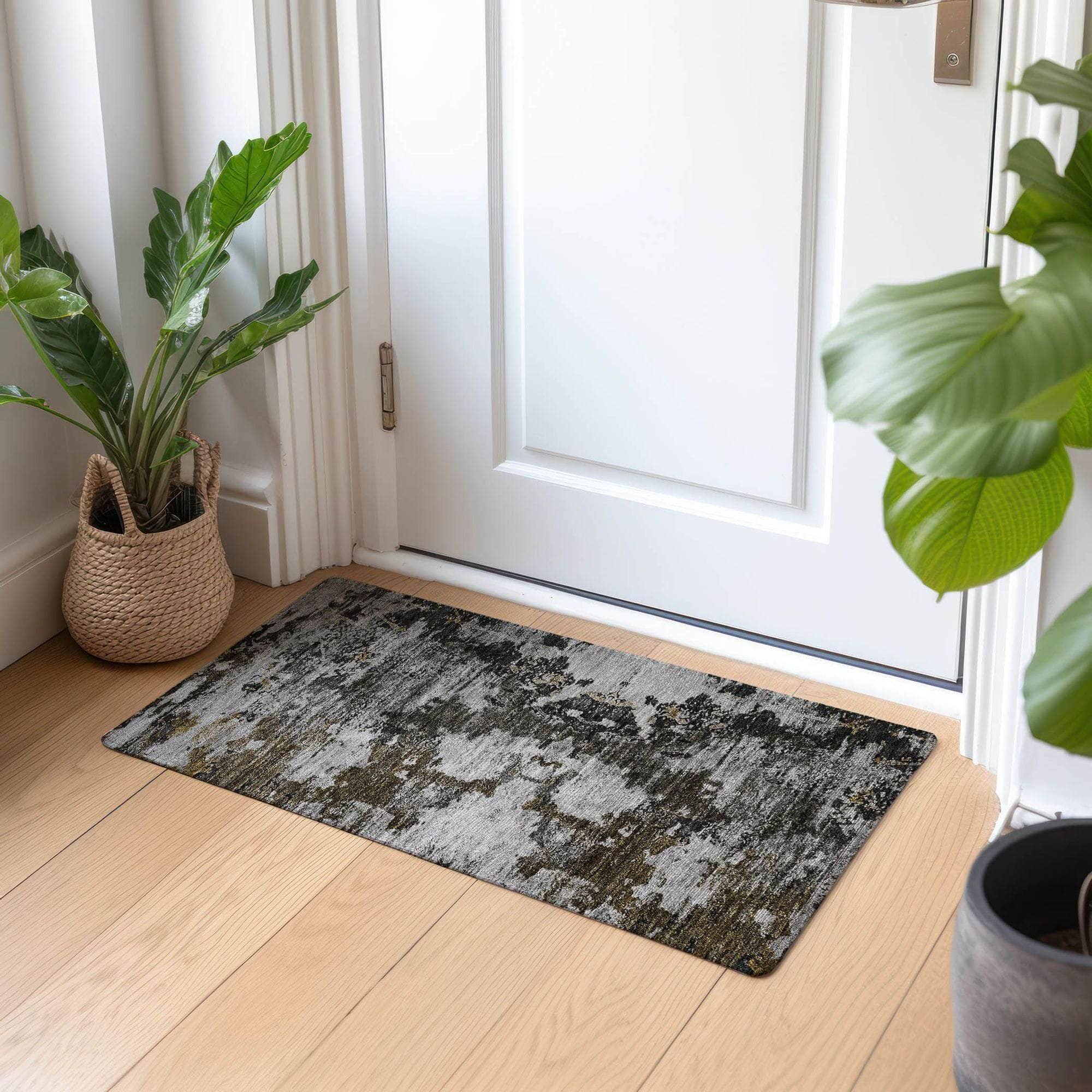 Machine Made ACN638 Taupe Brown Rugs