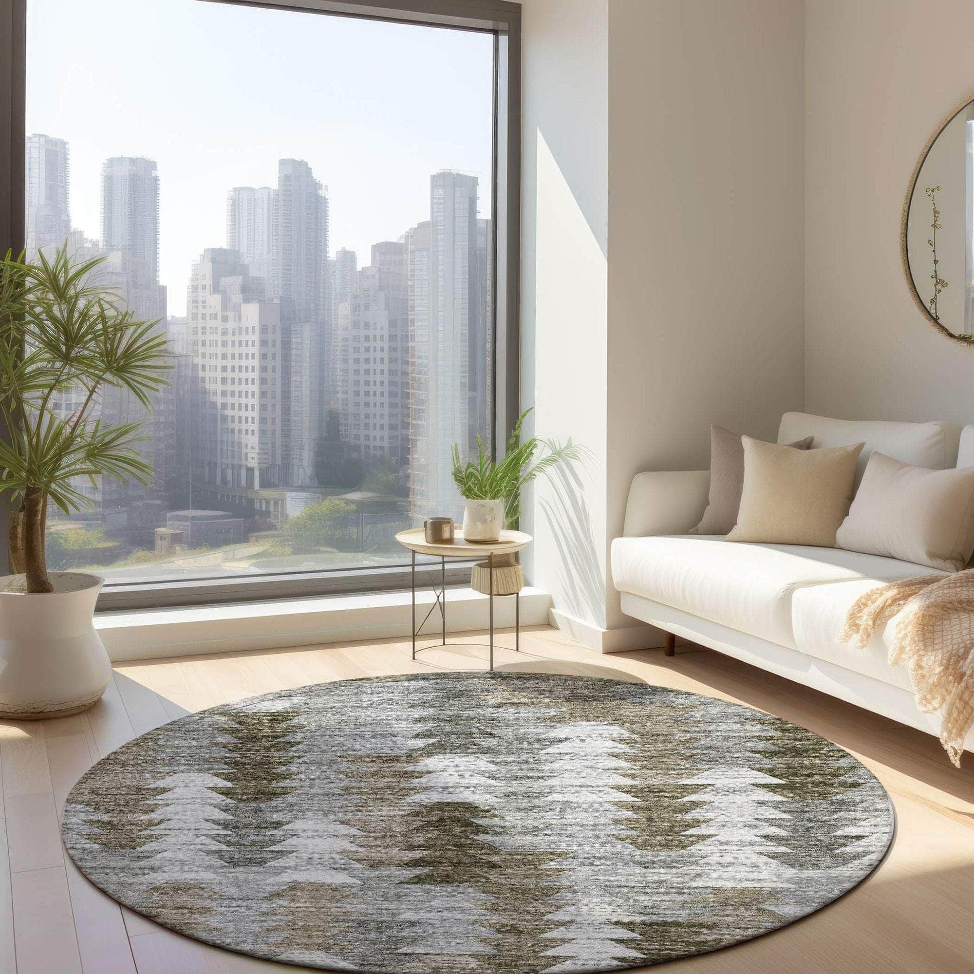 Machine Made ACN632 Brown Rugs #color_brown