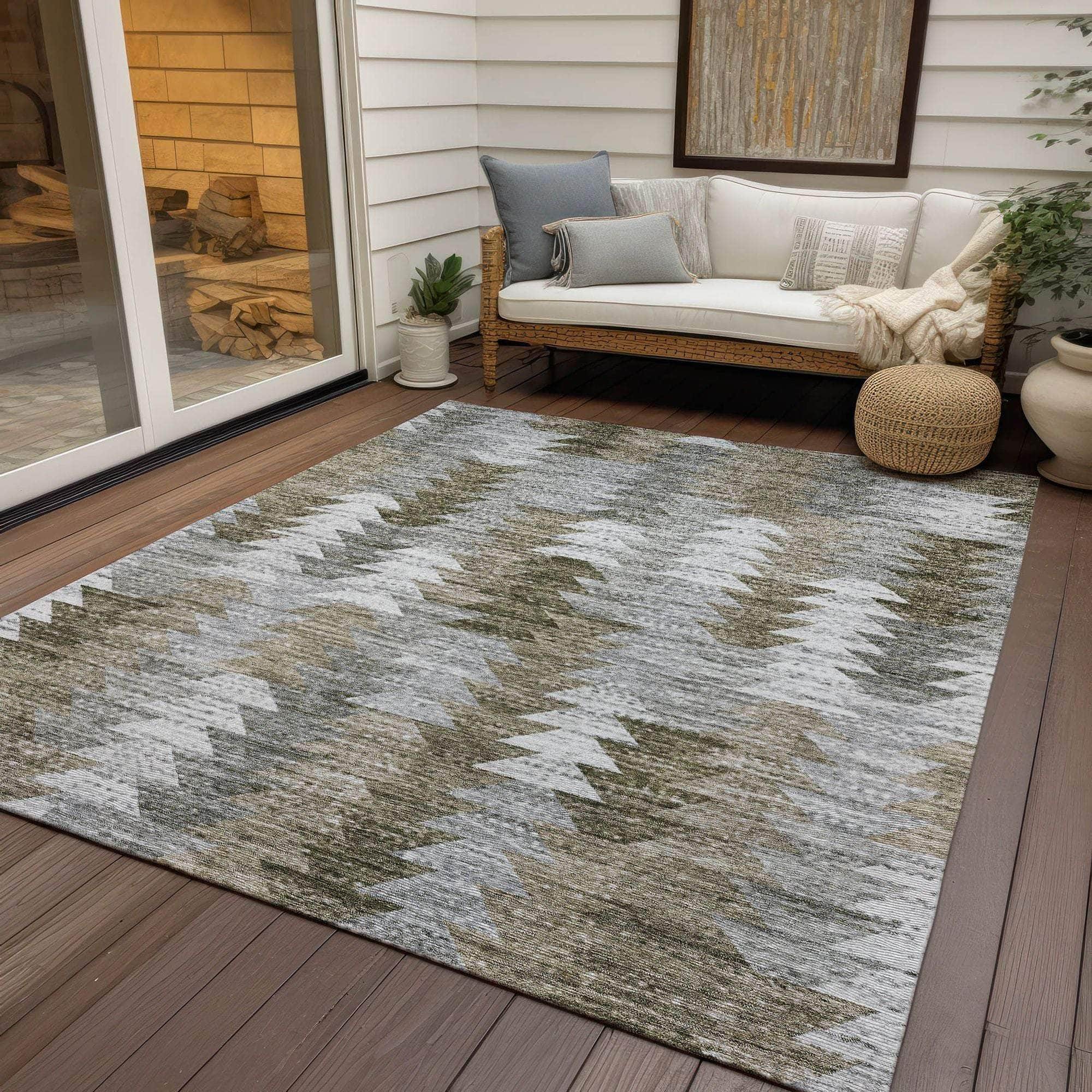 Machine Made ACN632 Brown Rugs #color_brown