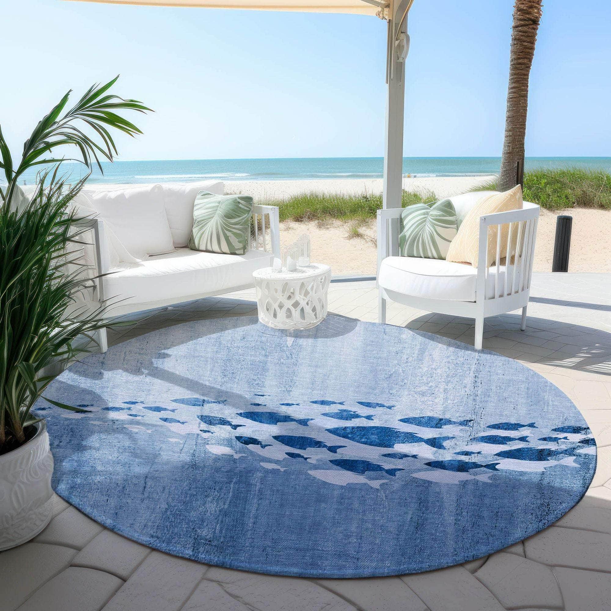 Machine Made ACN627 Blue Rugs #color_blue