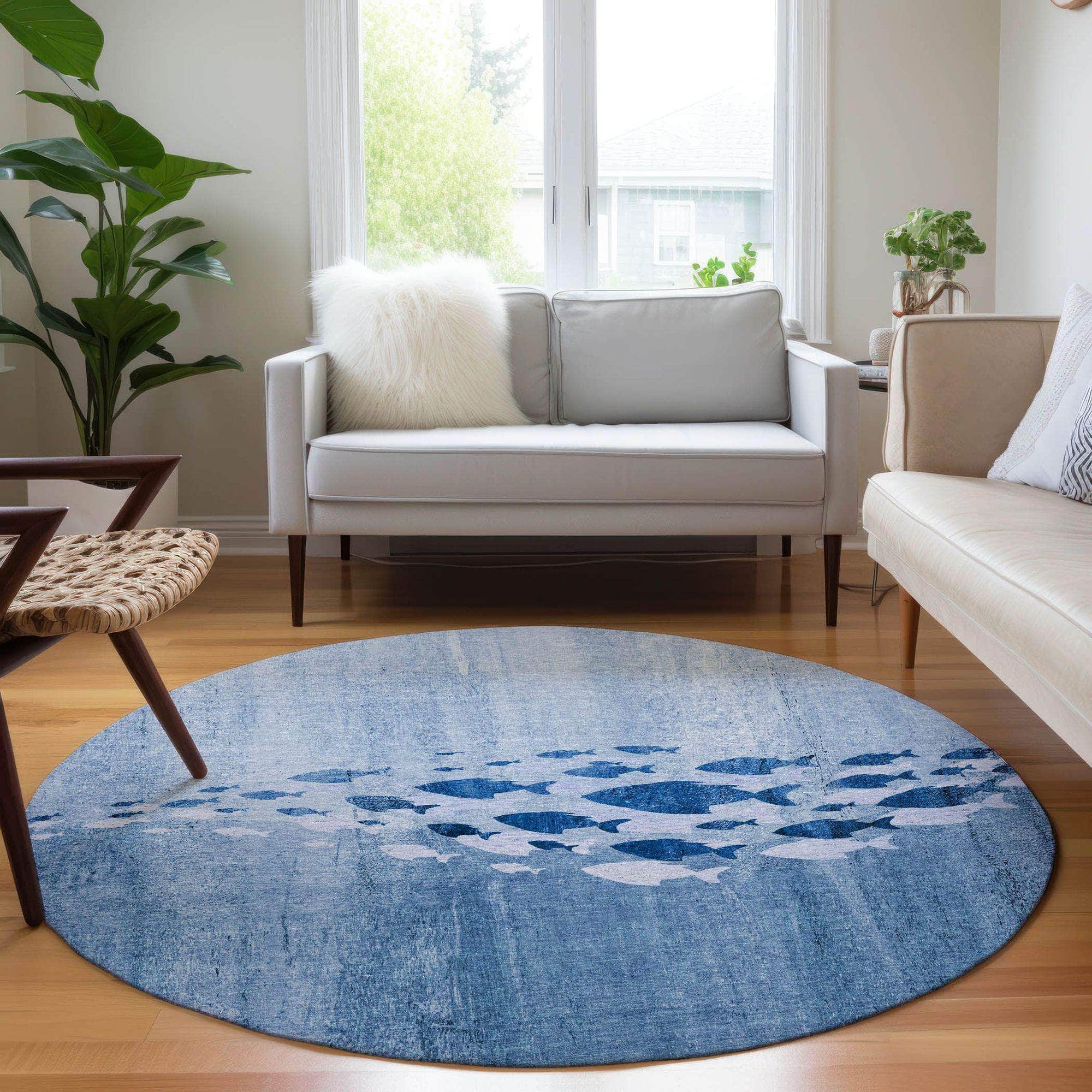 Machine Made ACN627 Blue Rugs #color_blue