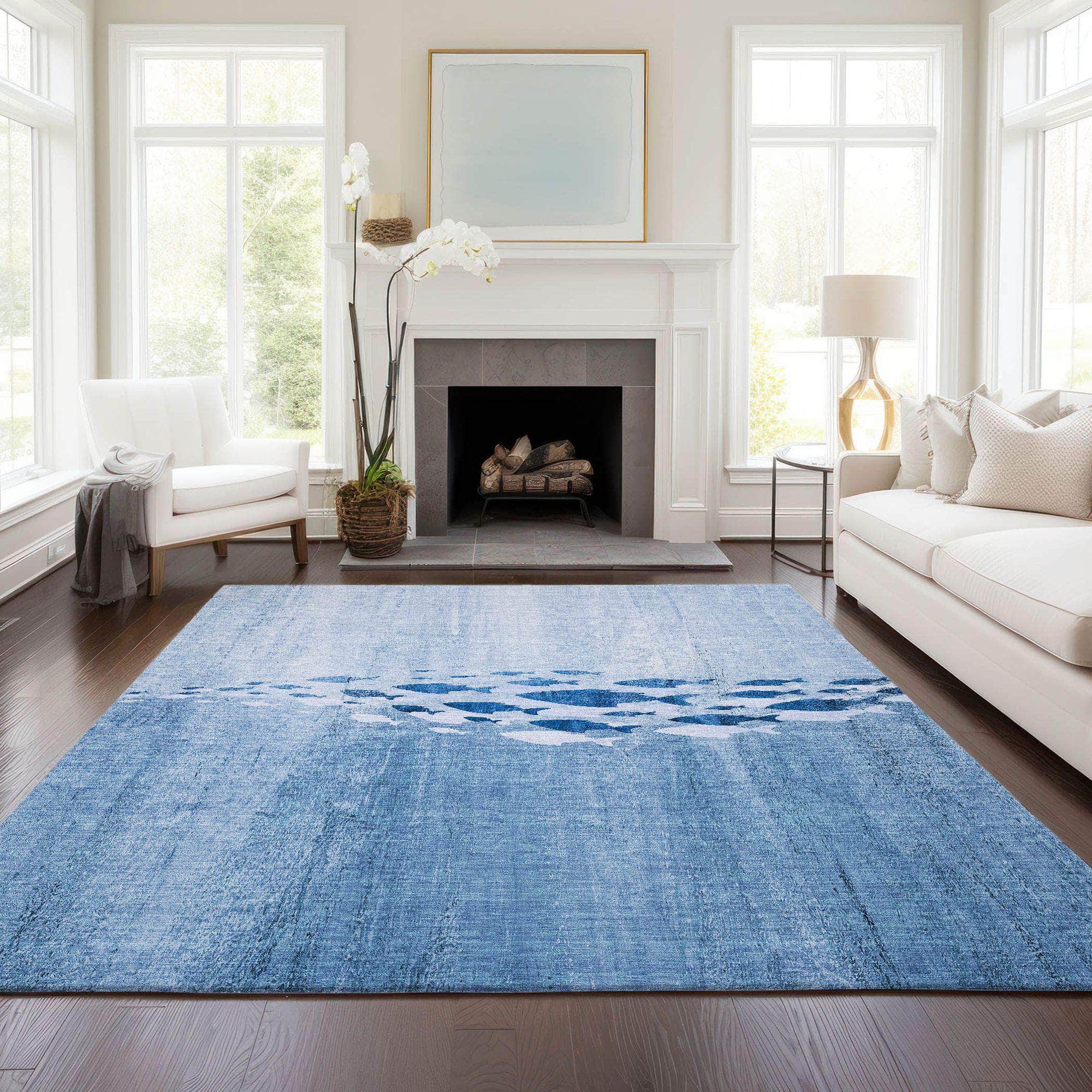 Machine Made ACN627 Blue Rugs #color_blue