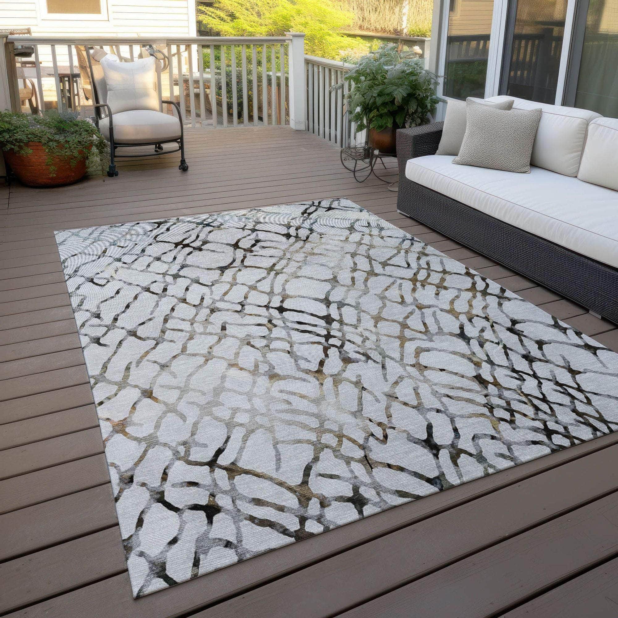 Machine Made ACN609 Silver Gray Rugs