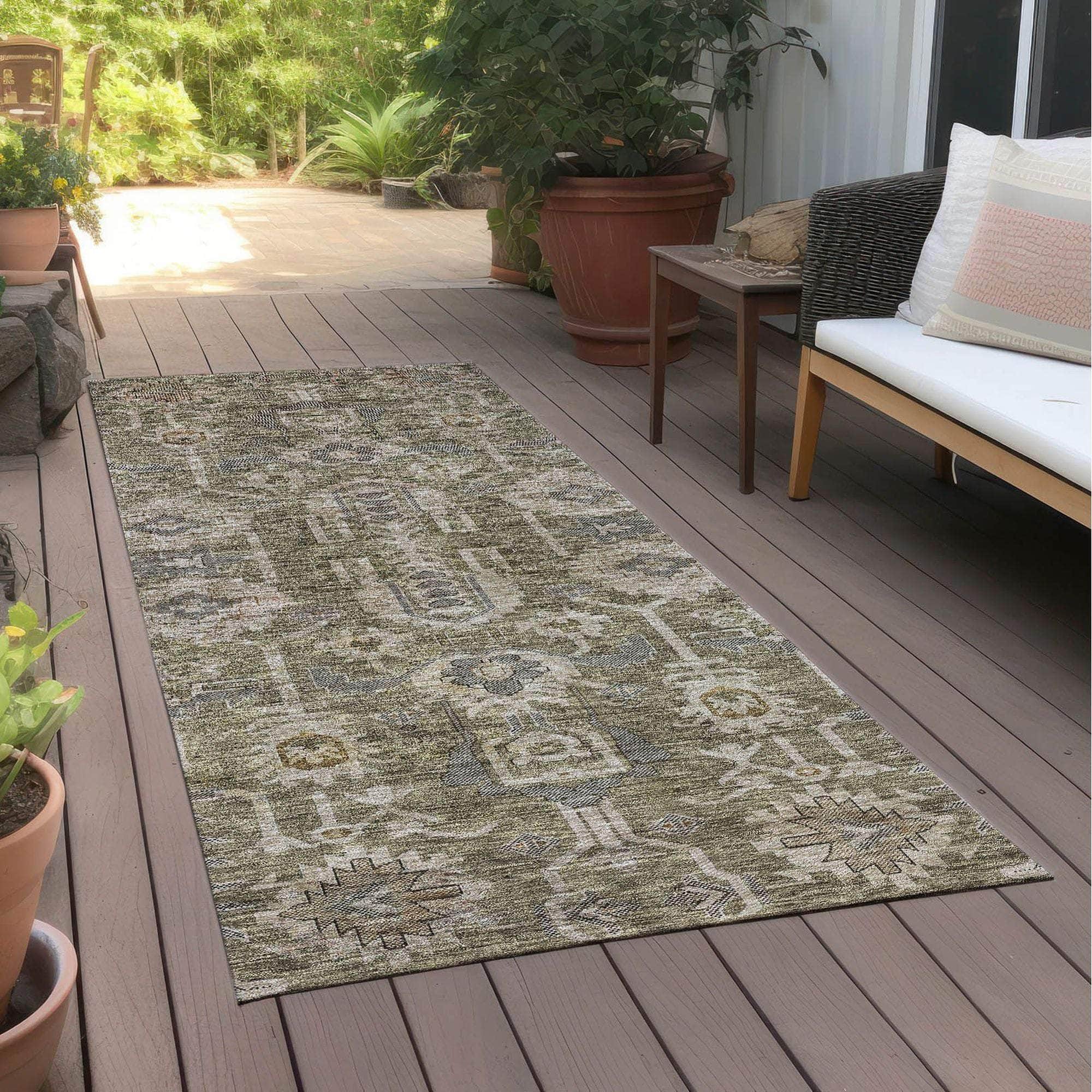 Machine Made ACN697 Brown Rugs