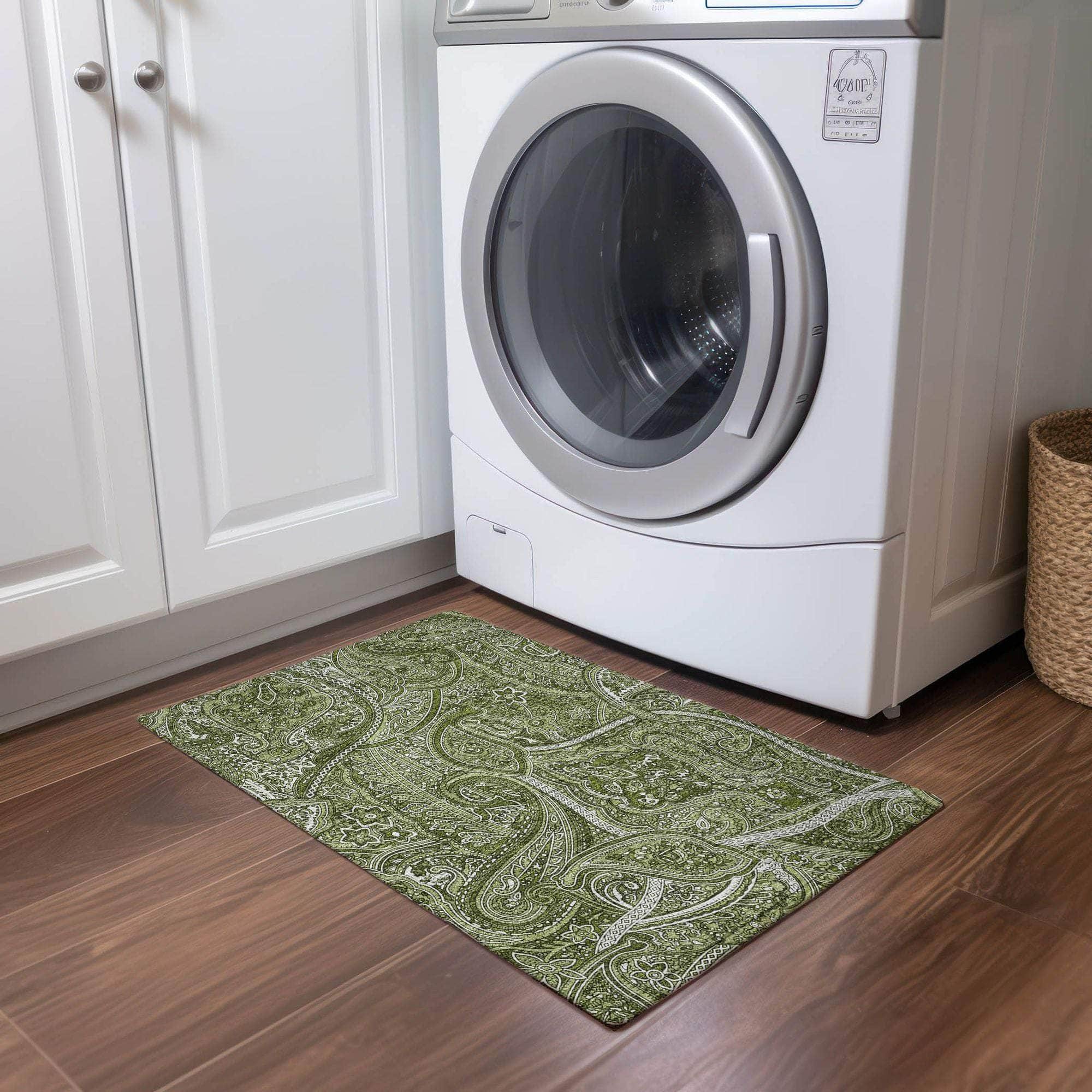 Machine Made ACN623 Green Rugs #color_green