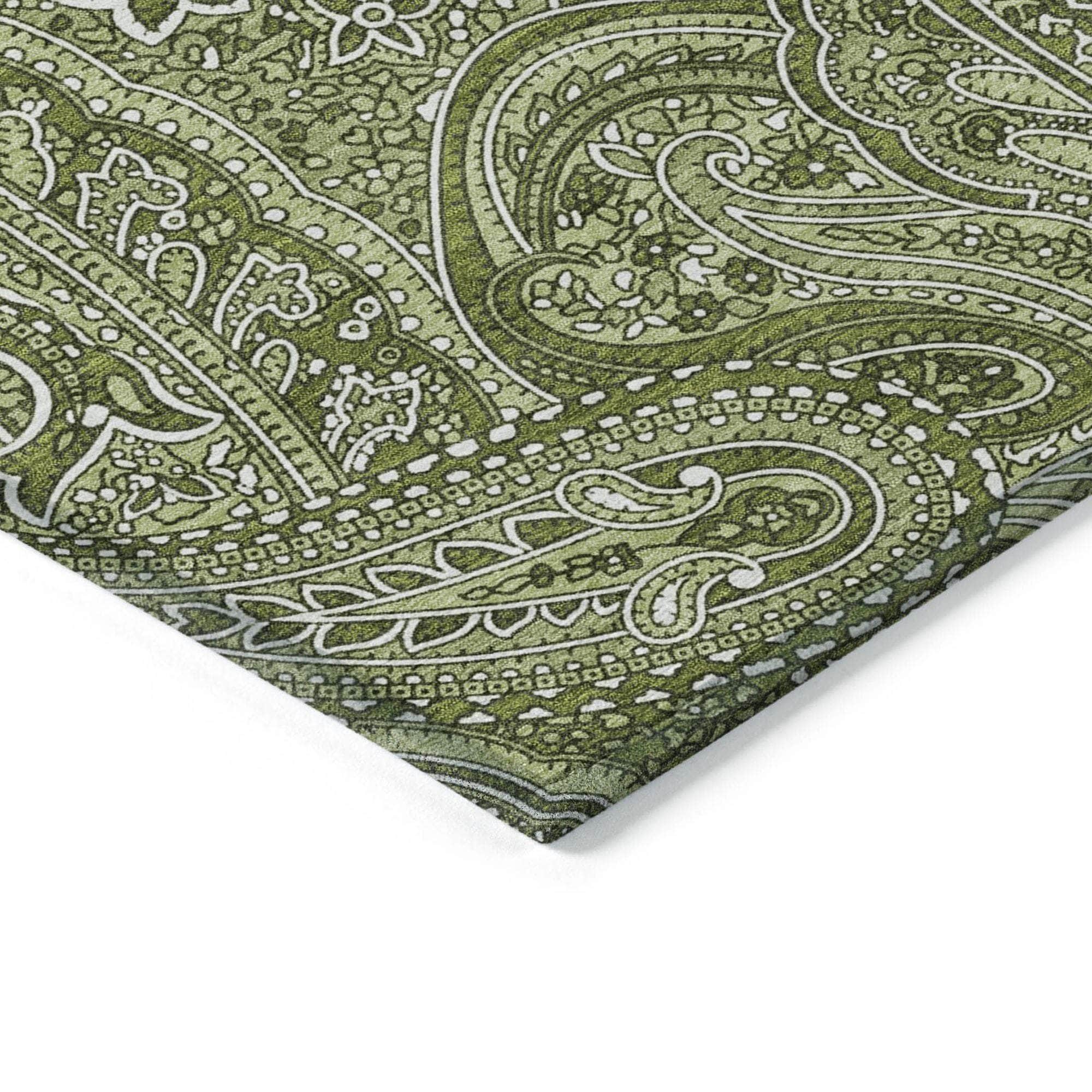 Machine Made ACN623 Green Rugs #color_green