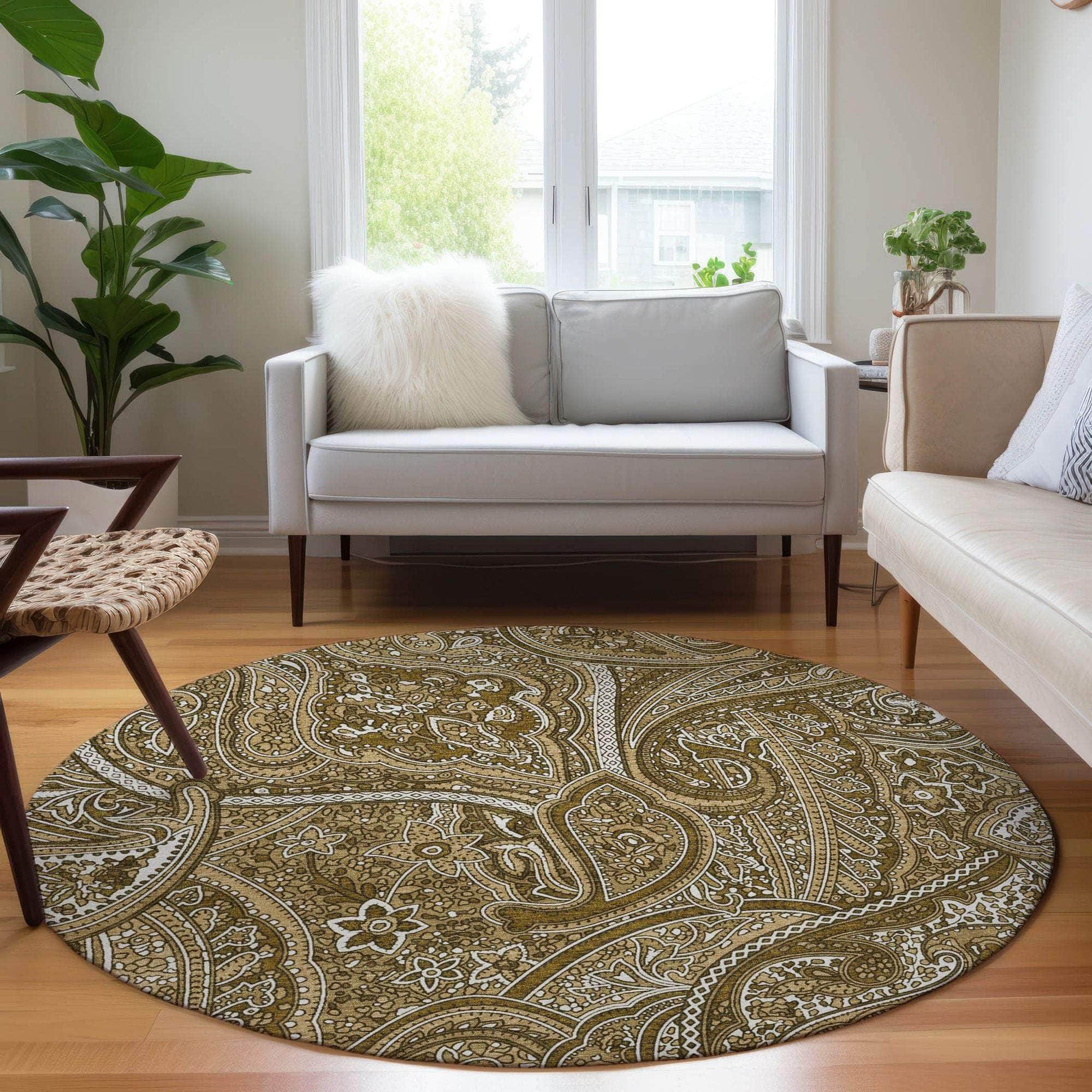 Machine Made ACN623 Brown Rugs #color_brown